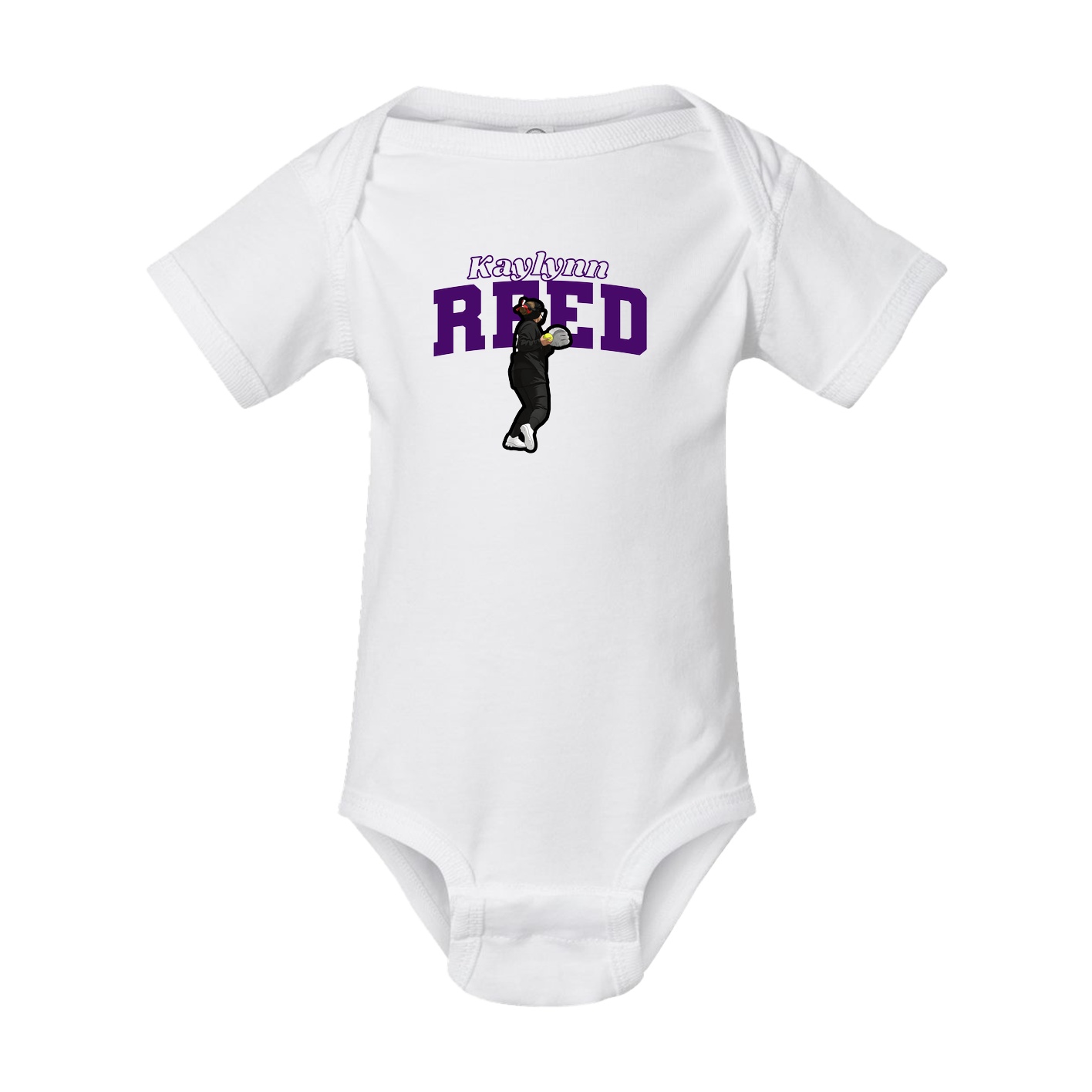 Baby Onesie — Name Arch in White