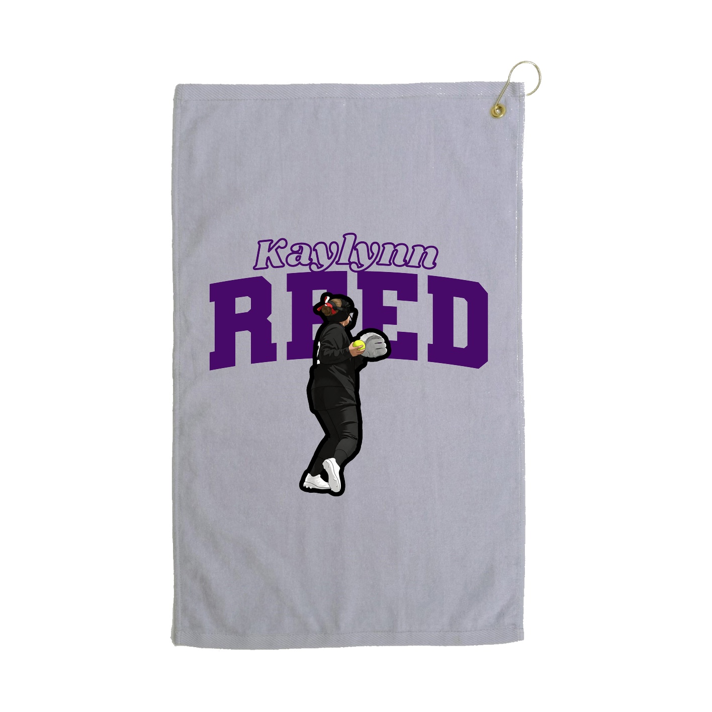 Golf Towel — Name Arch in Grey