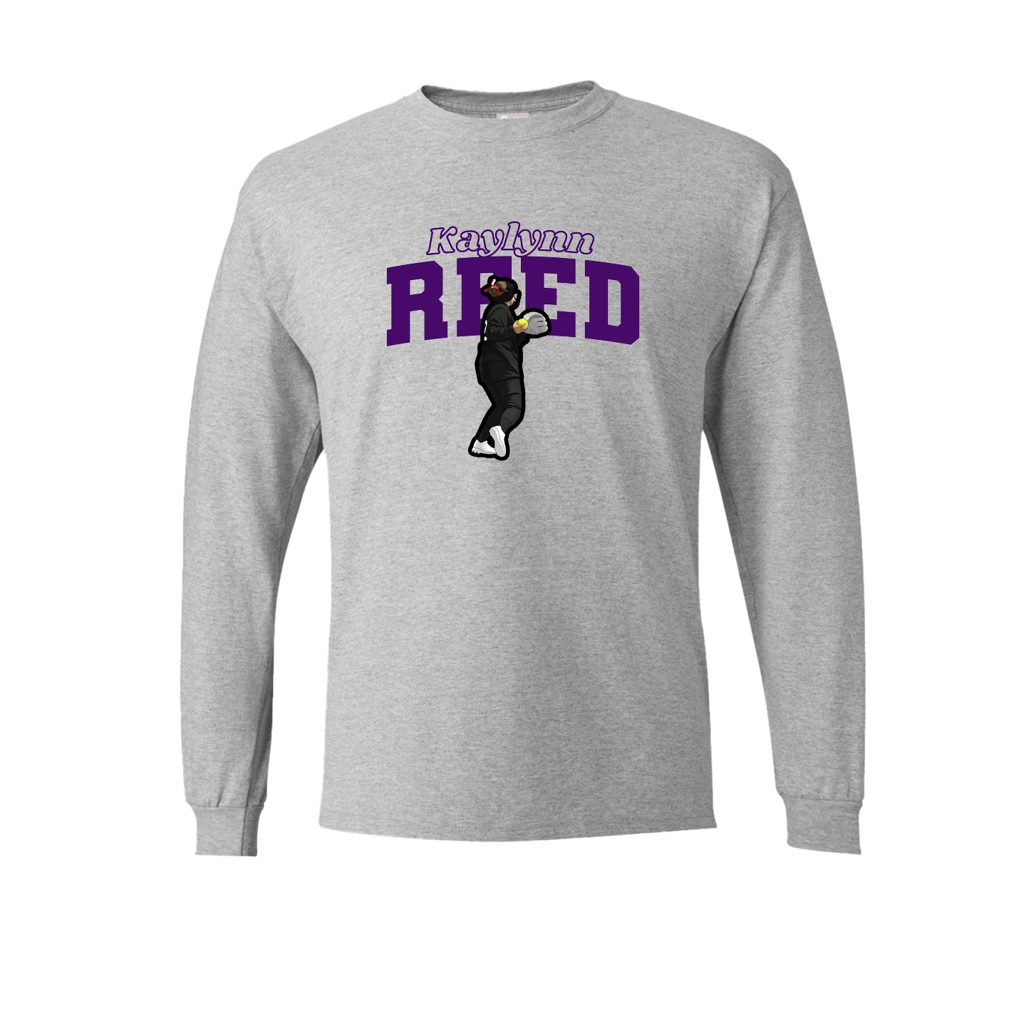 Long Sleeve Tee — Name Arch in Grey
