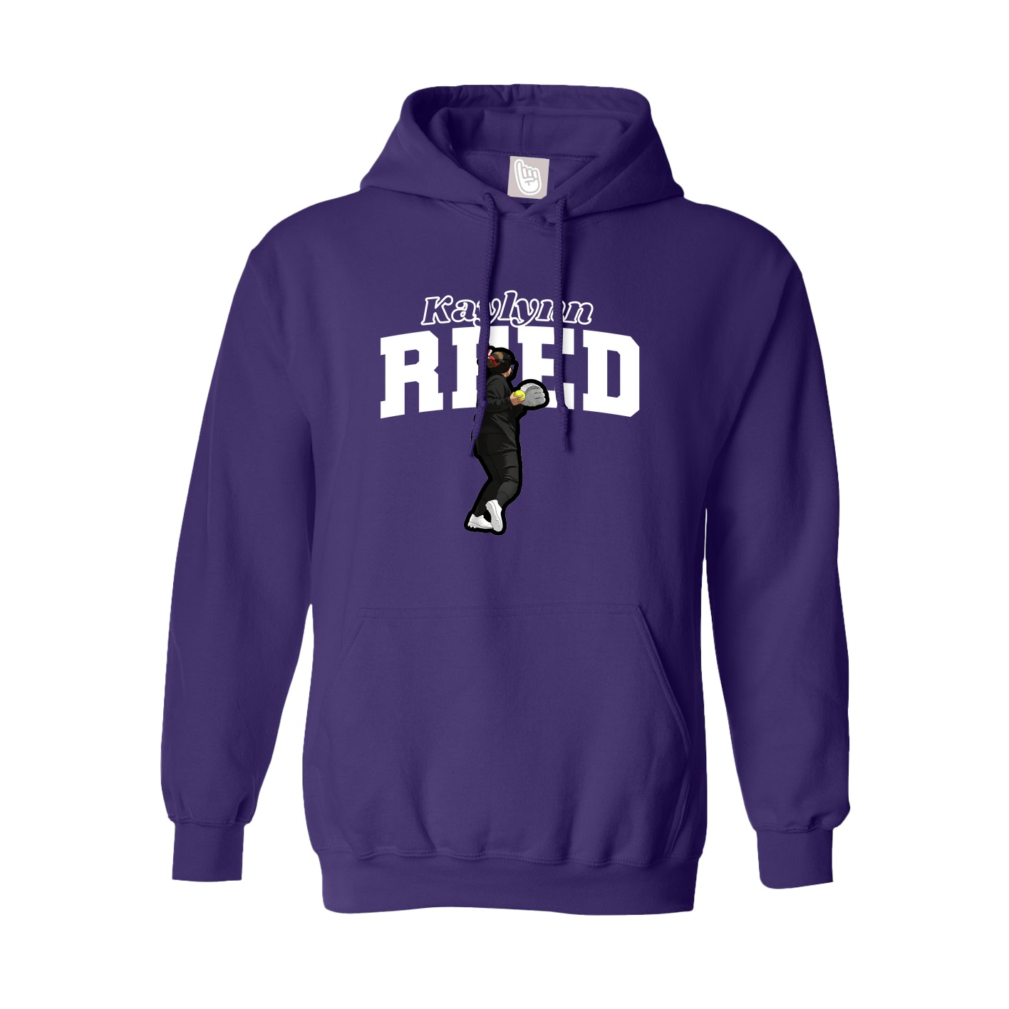 Youth Hoodie — Name Arch in Purple