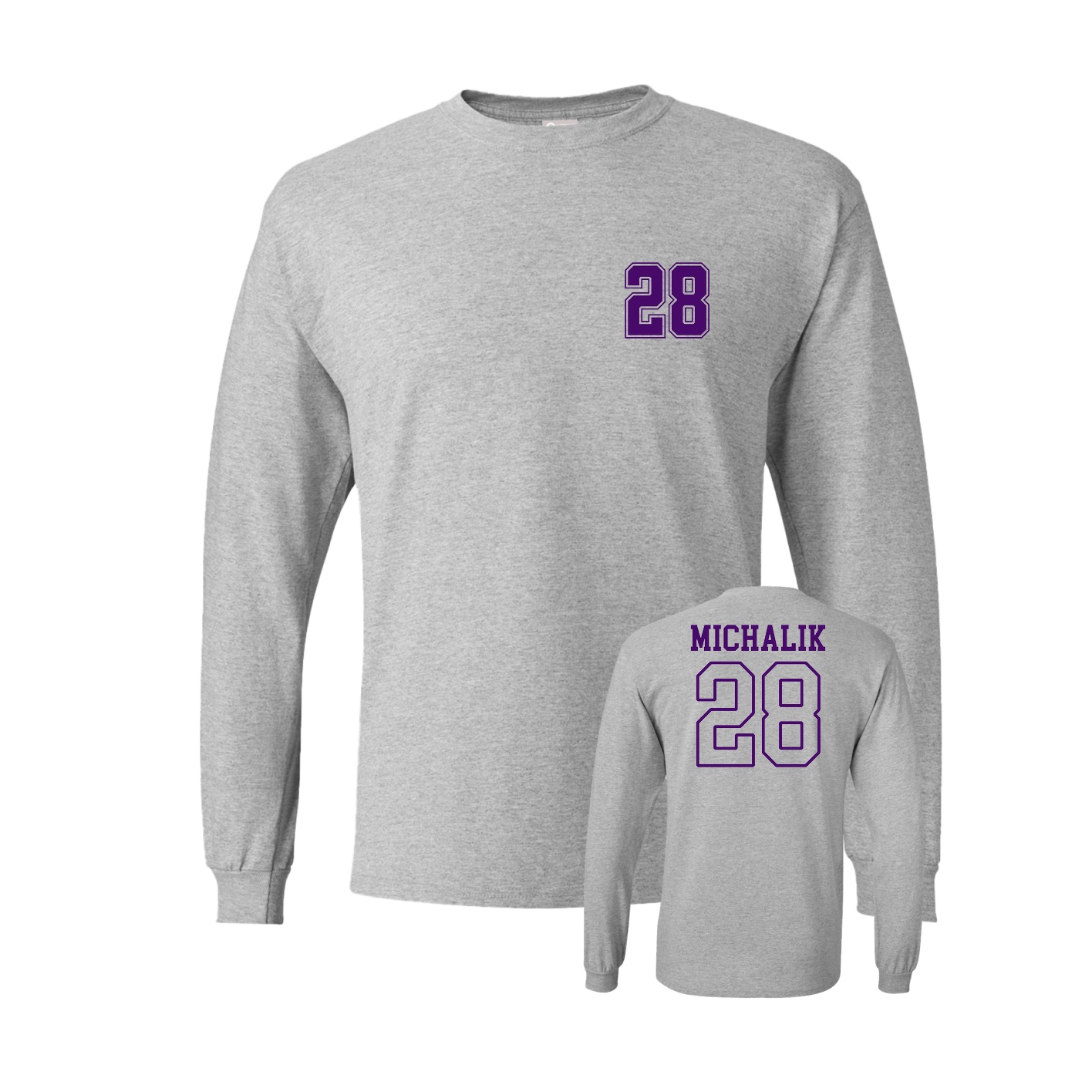 Long Sleeve Tee — Chest Back in Grey