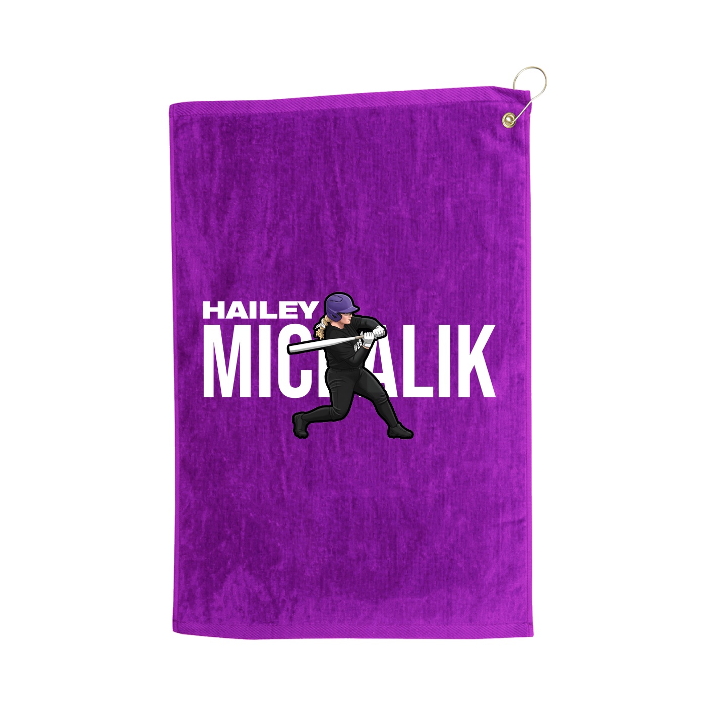 Golf Towel — Player Name in Purple