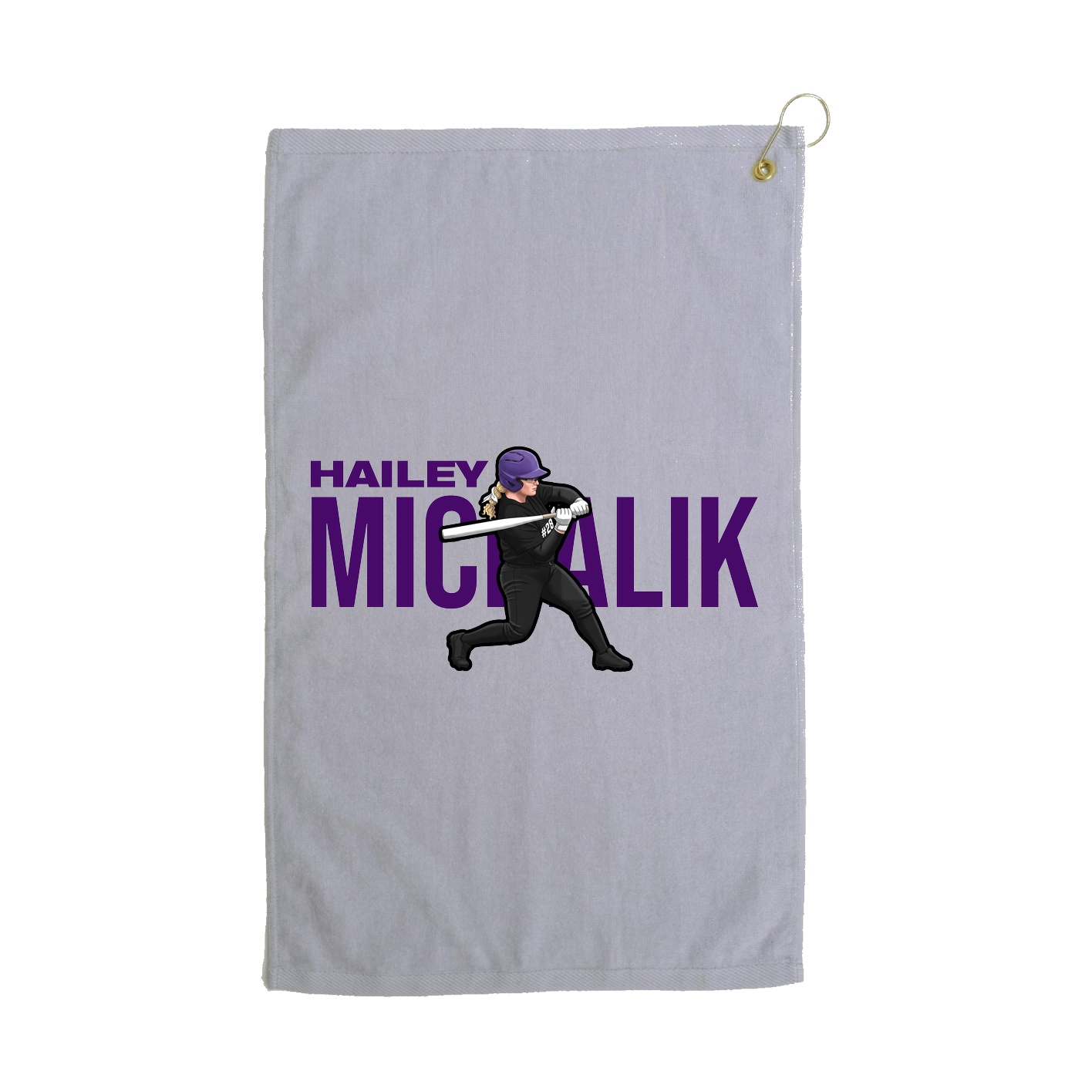 Golf Towel — Player Name in Grey