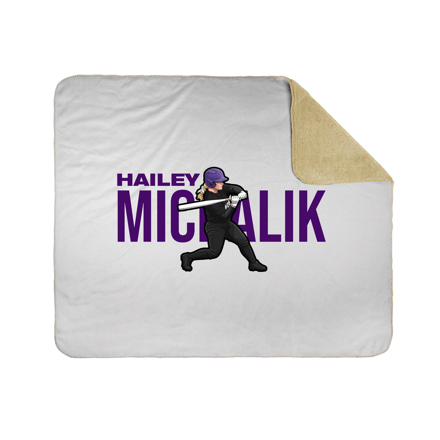 Throw Blanket — Player Name in White
