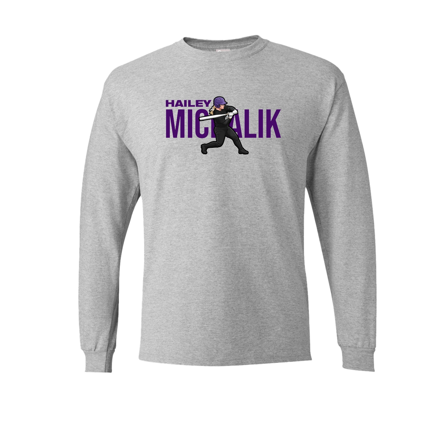 Long Sleeve Tee — Player Name in Grey