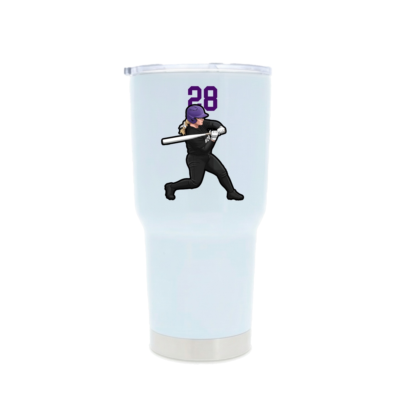 30oz Stainless Steel Tumbler — Number Top in White