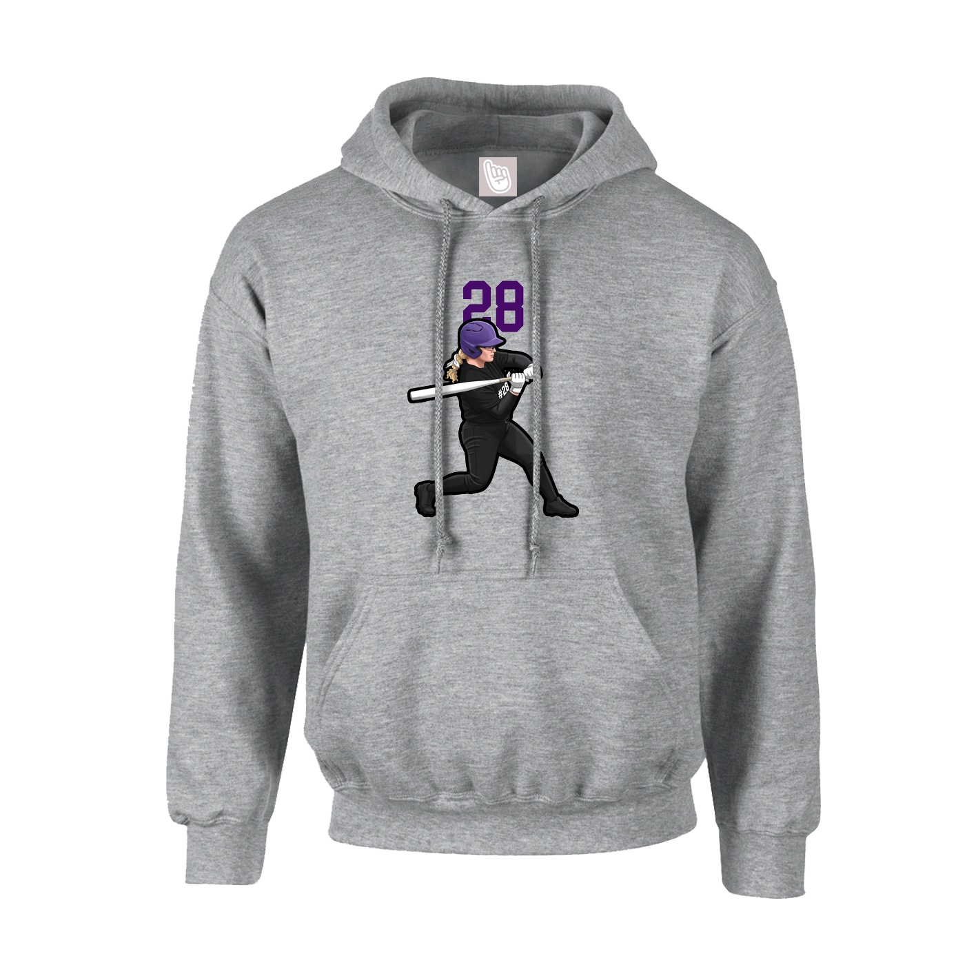 Hoodie — Number Top in Grey