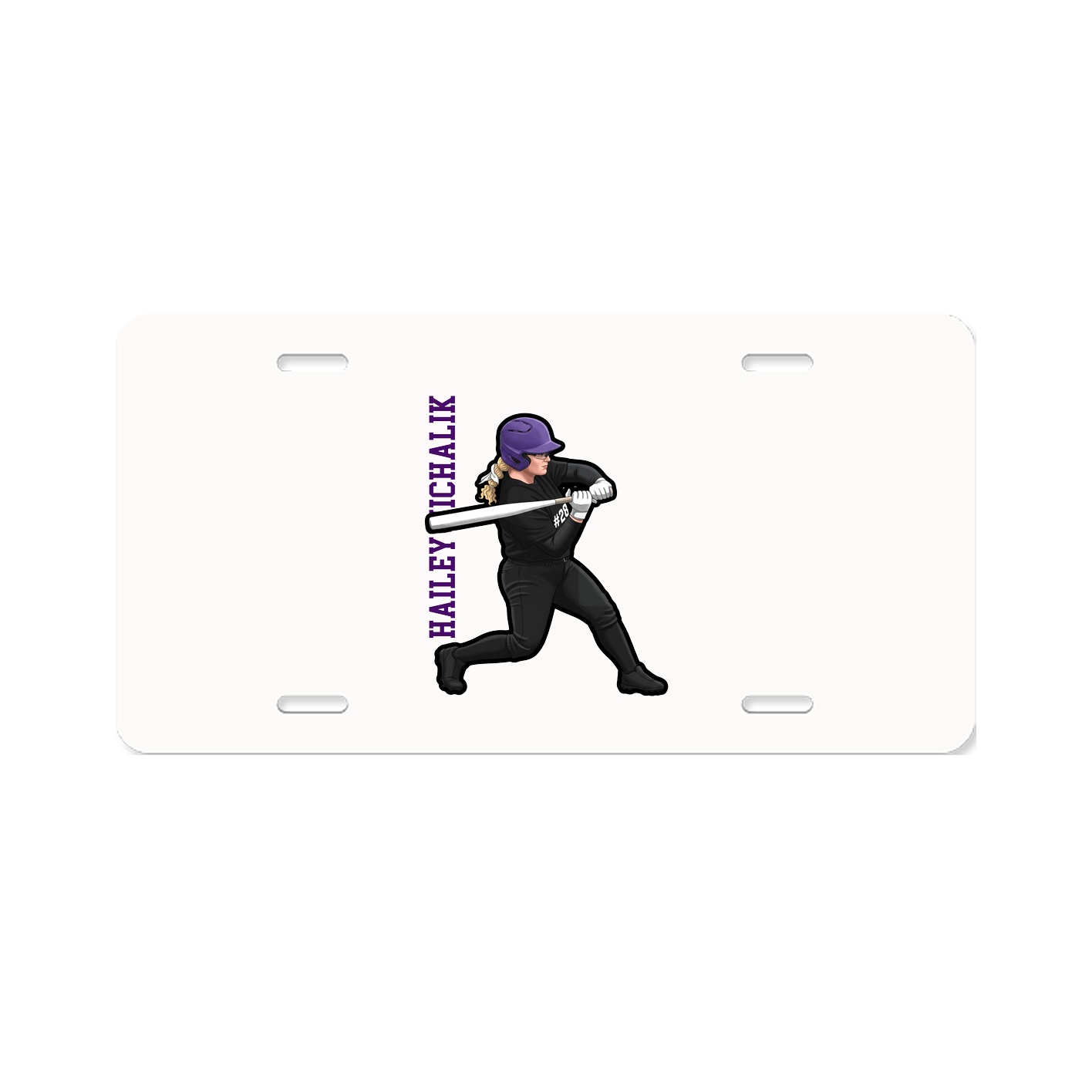 License Plate — Name Vertical in Classic