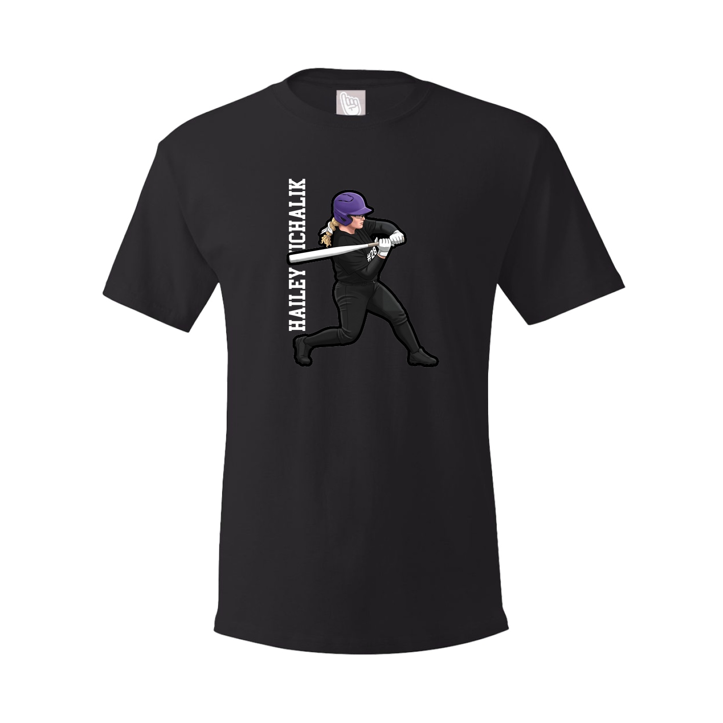 Youth Tee — Name Vertical in Black