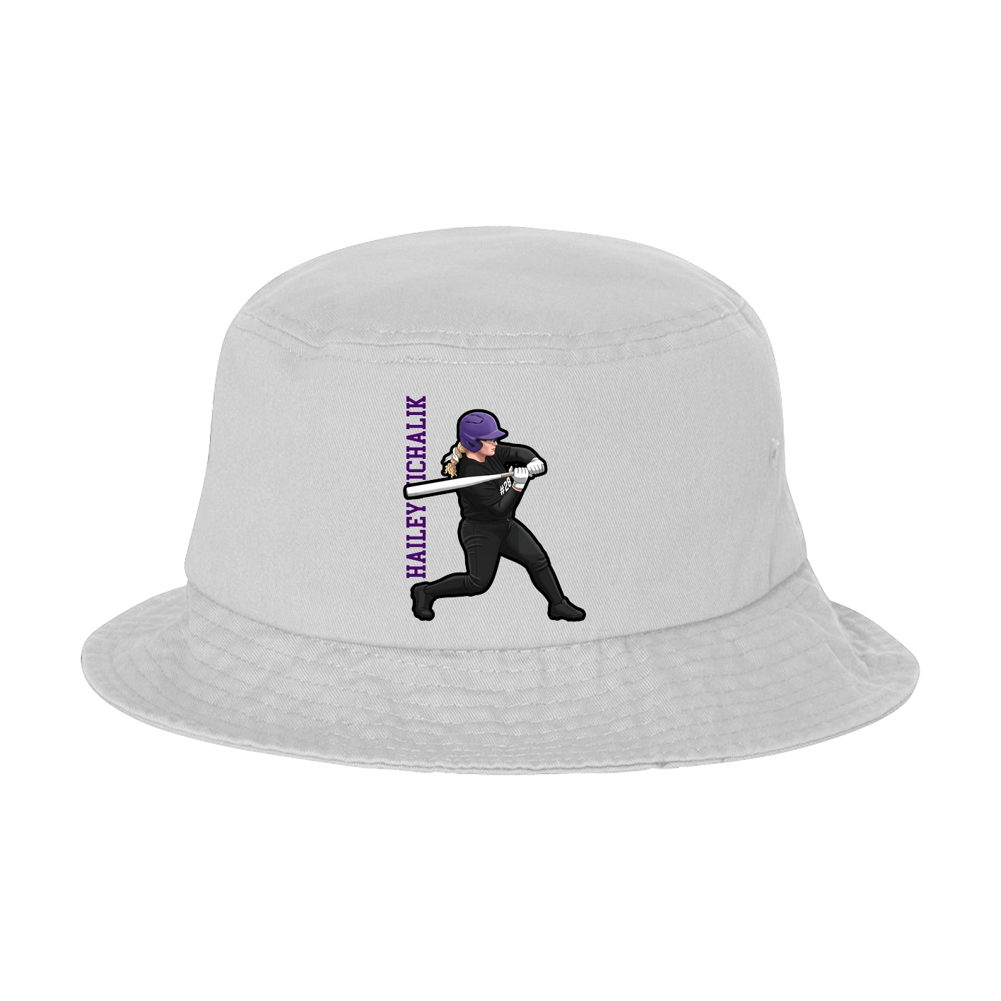 Bucket Cap — Name Vertical in White