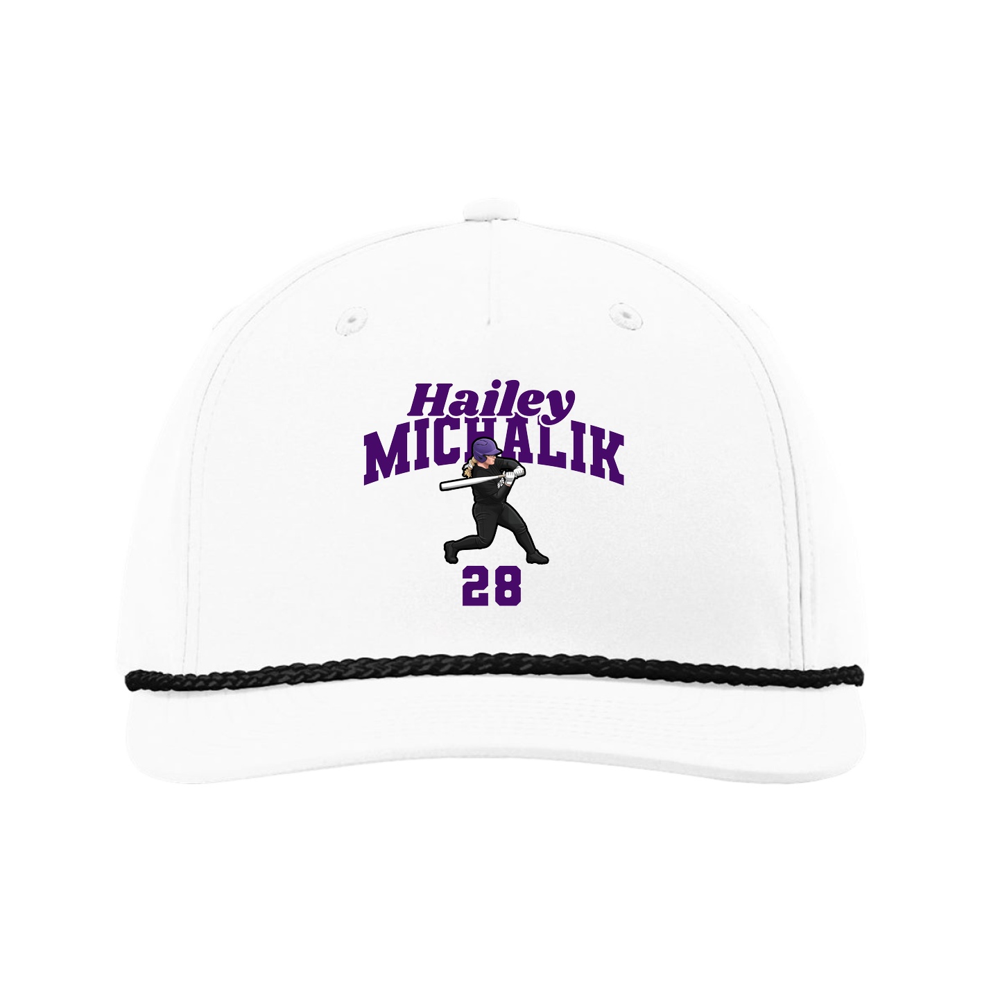 Five-Panel Classic Rope Cap — Signature Arch in White