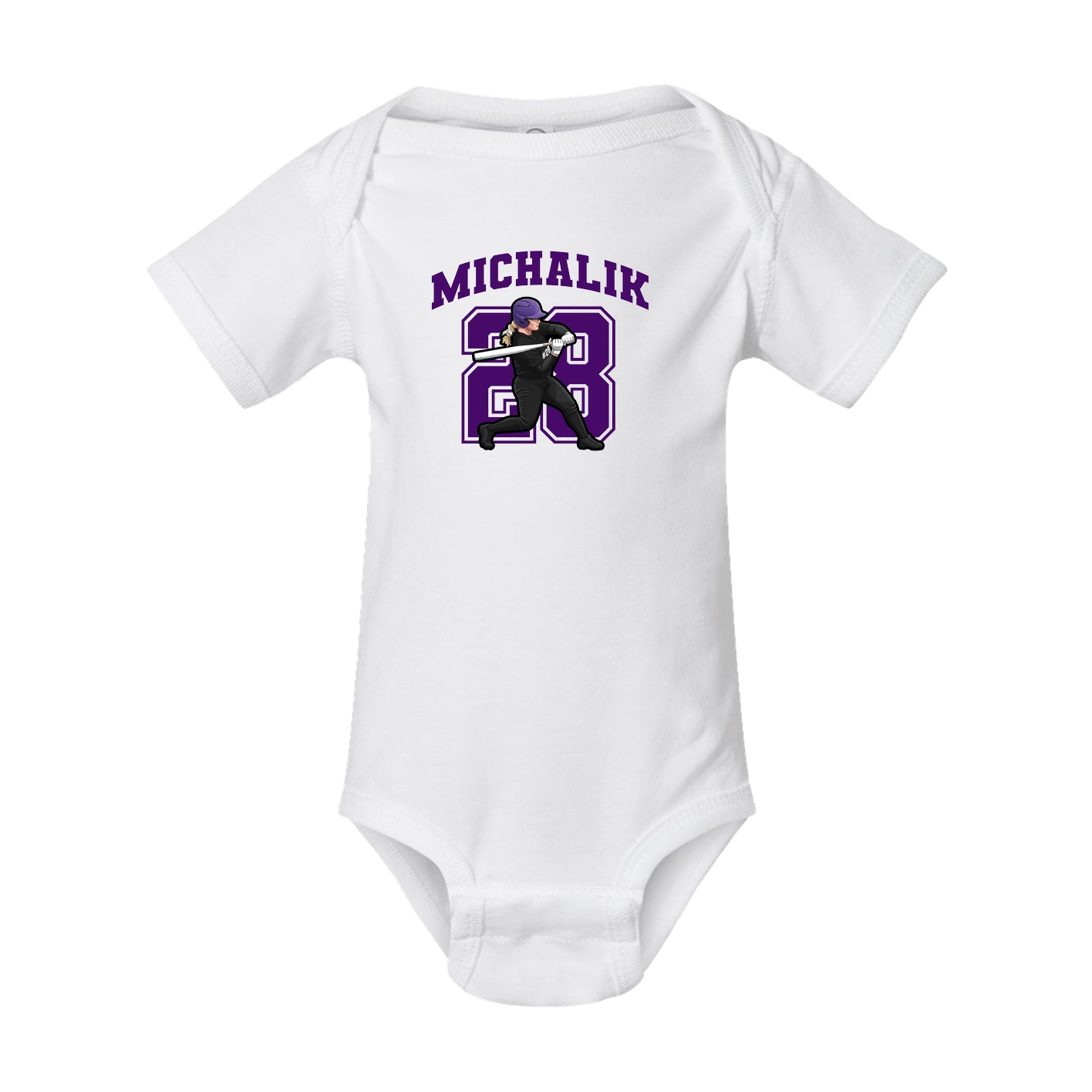 Baby Onesie — Number in White