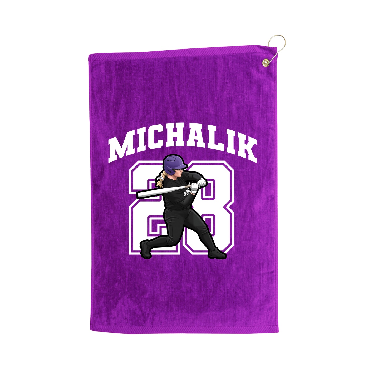 Golf Towel — Number in Purple