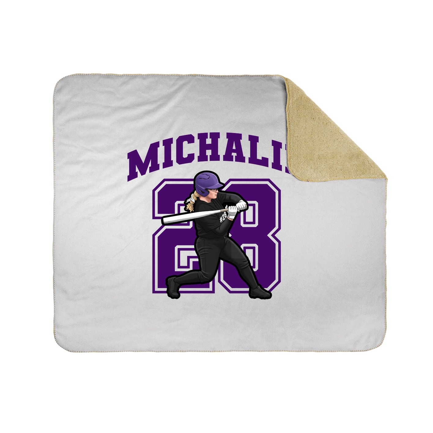 Throw Blanket — Number in White
