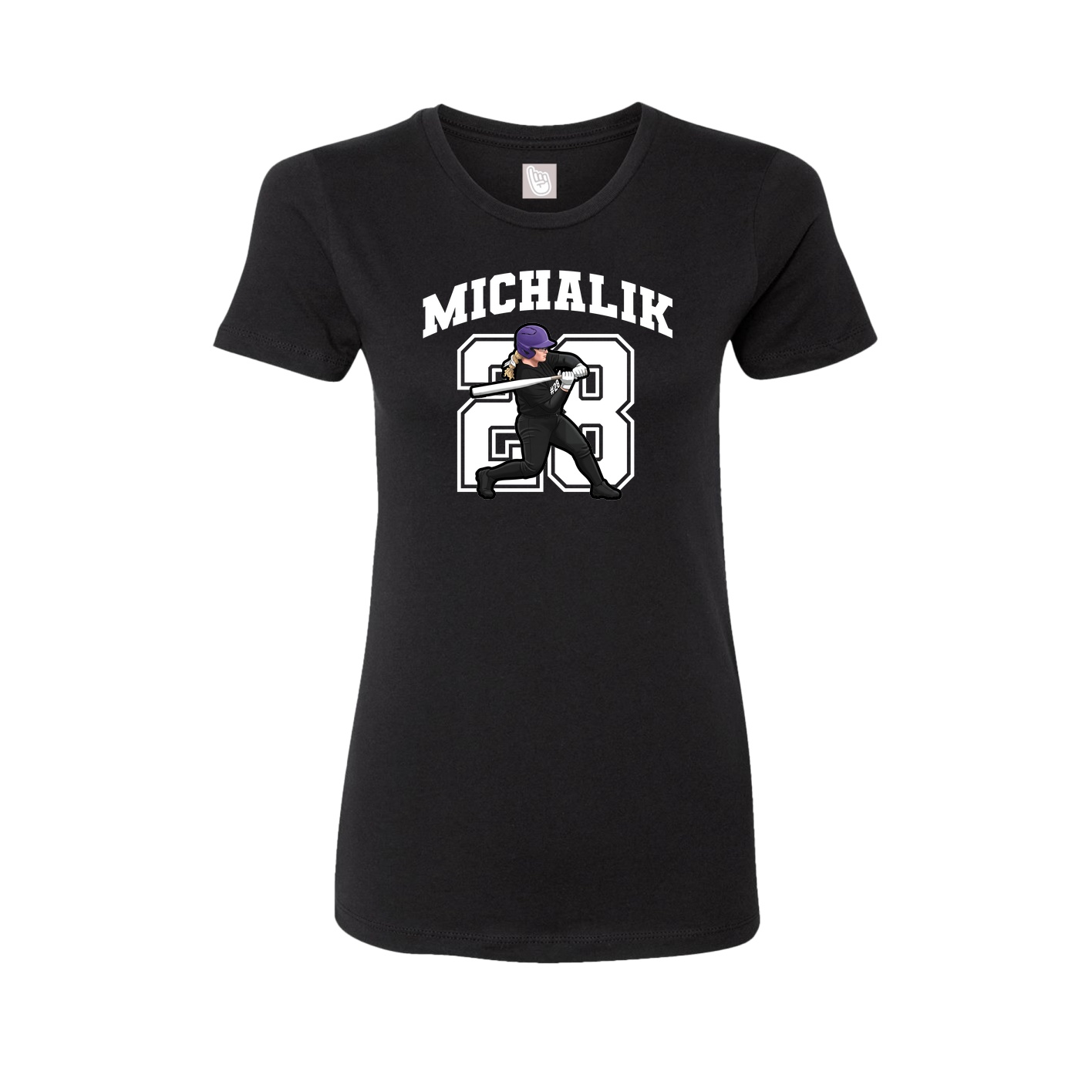 Fitted Women's Tee — Number in Black