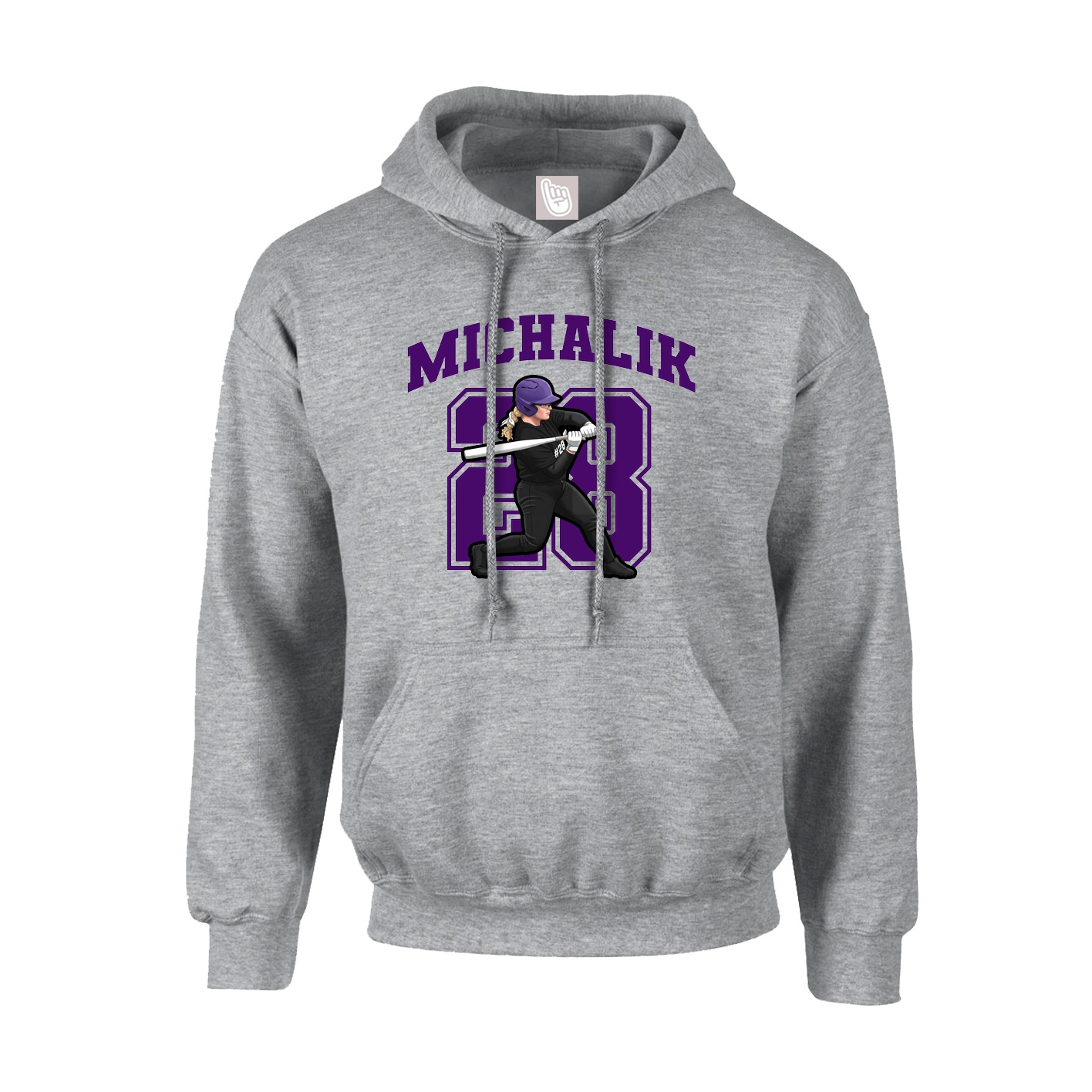 Hoodie — Number in Grey