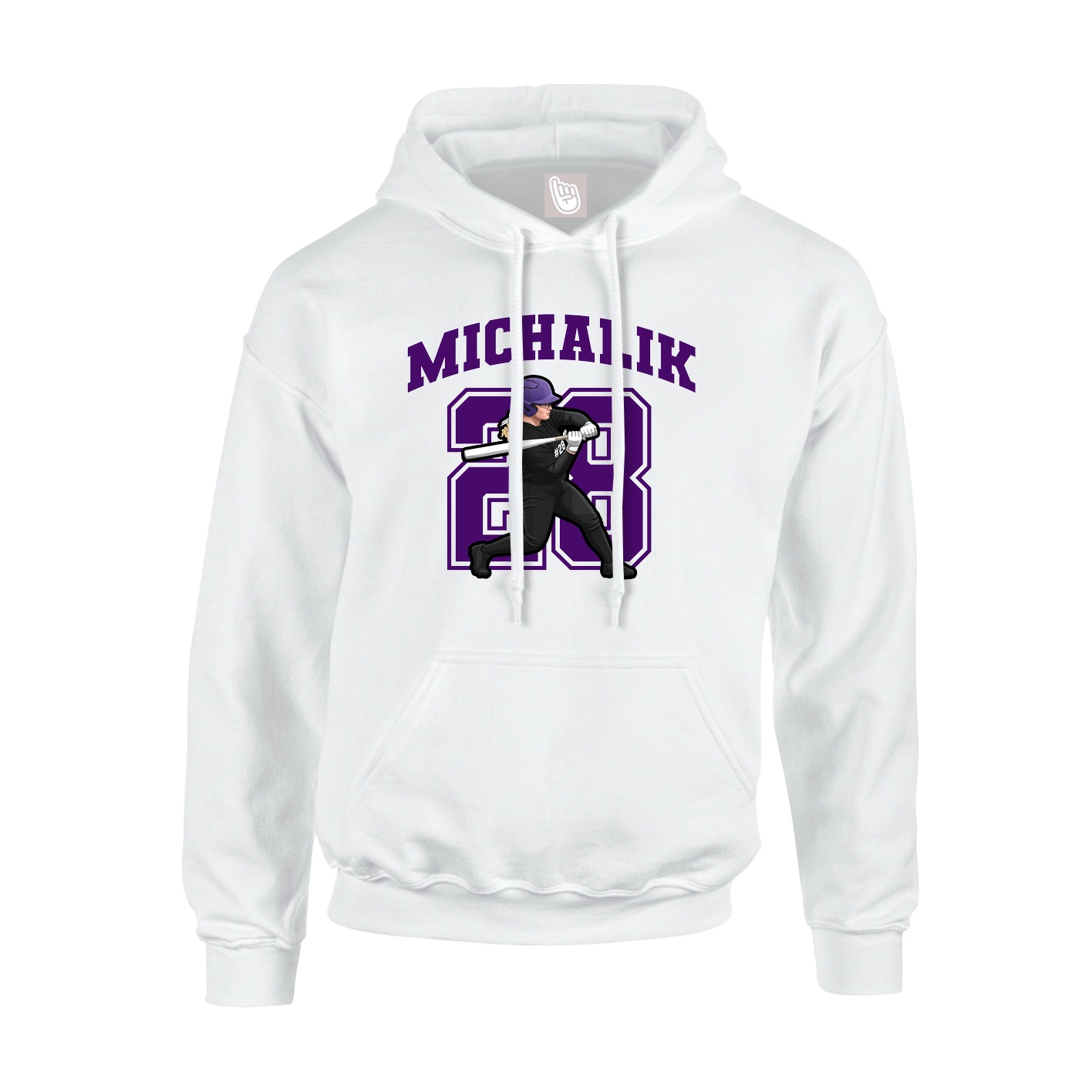 Youth Hoodie — Number in White