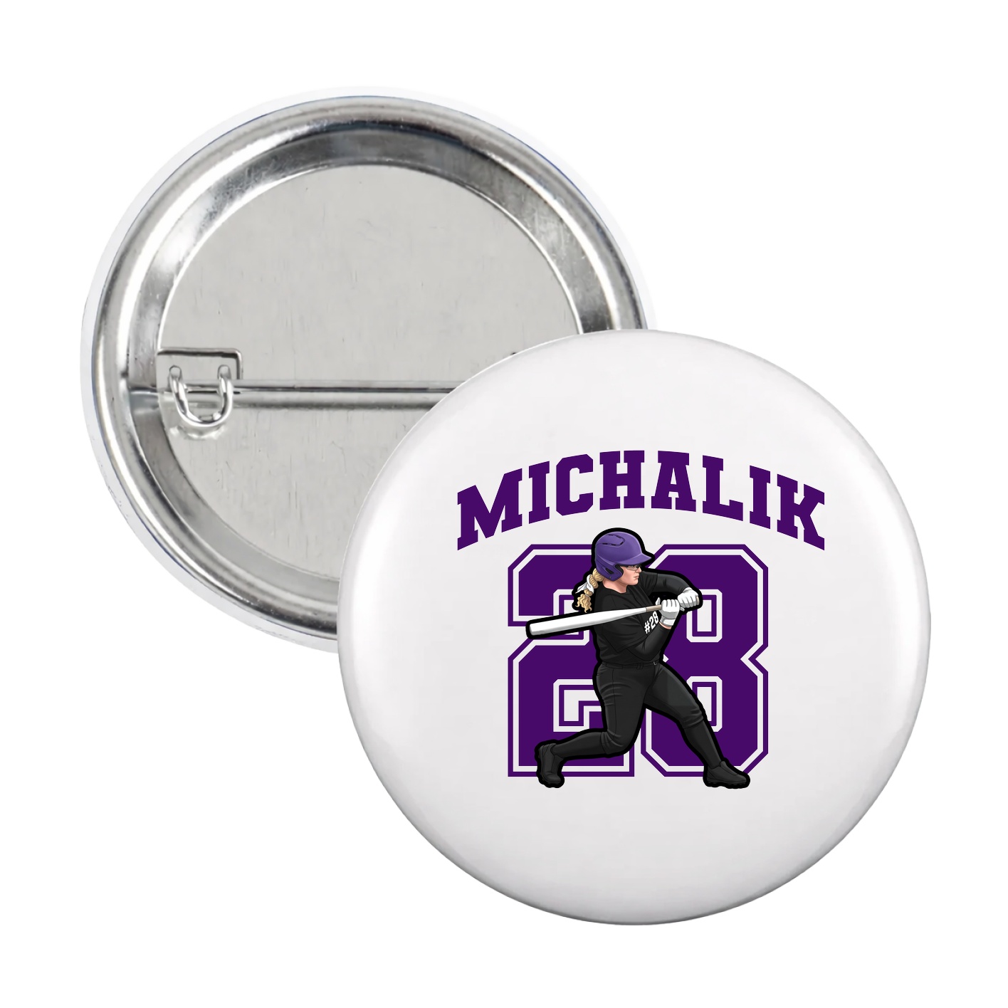 Game Day Button — Number in White