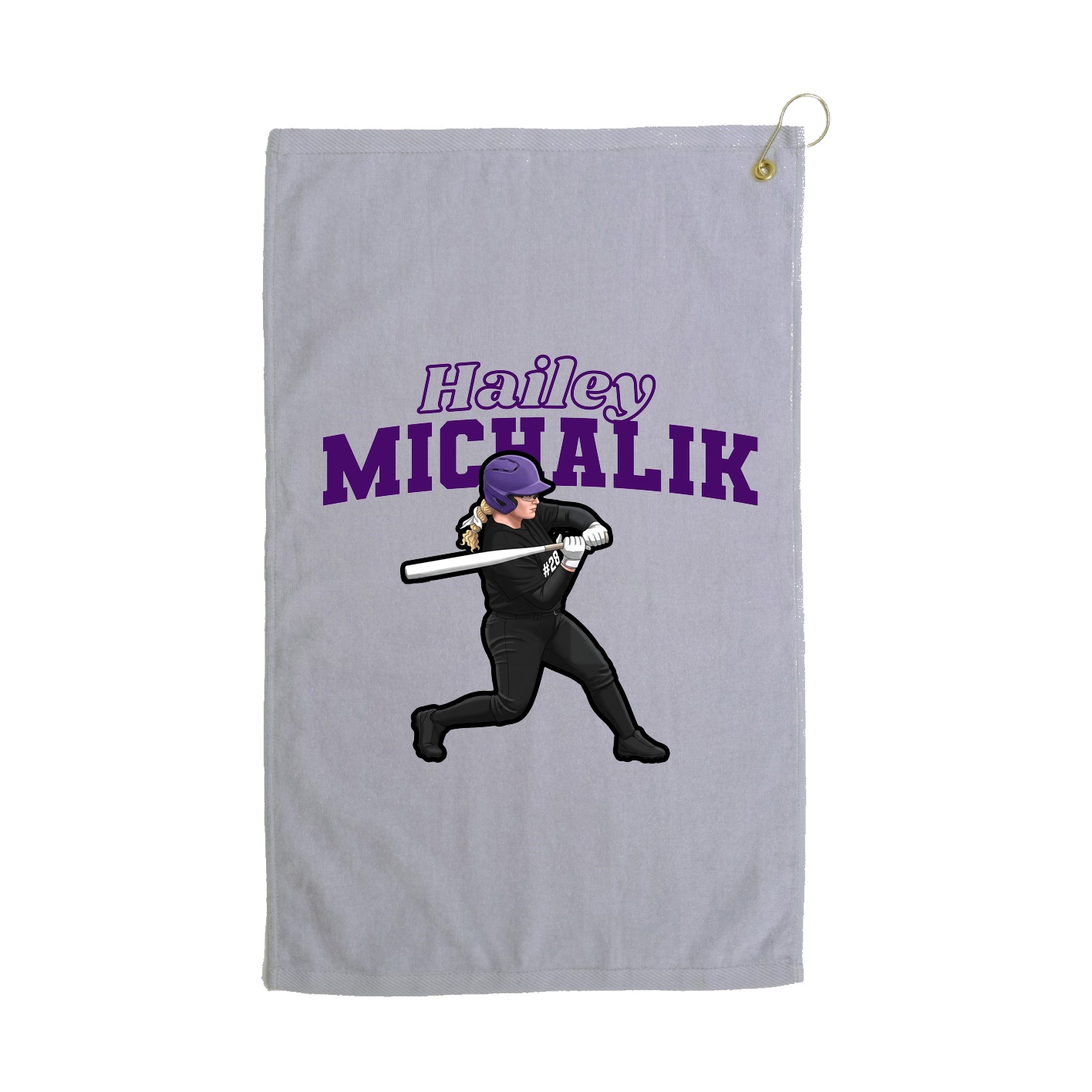 Golf Towel — Name Arch in Grey