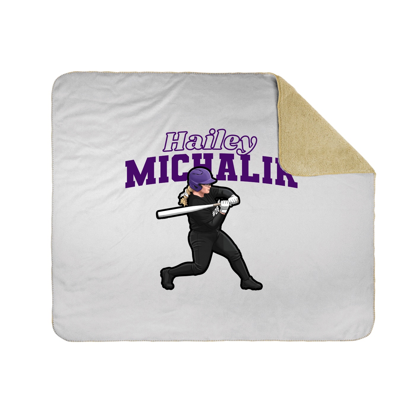 Throw Blanket — Name Arch in White