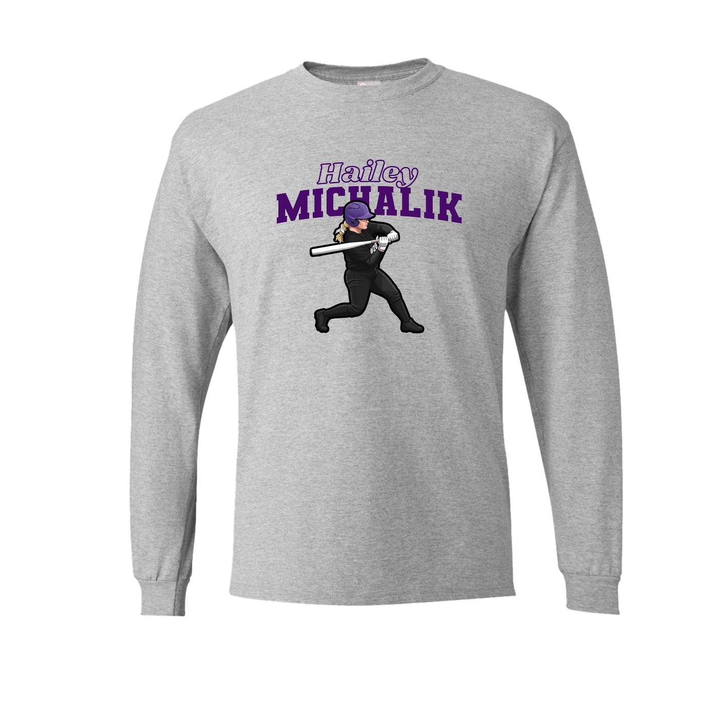 Long Sleeve Tee — Name Arch in Grey
