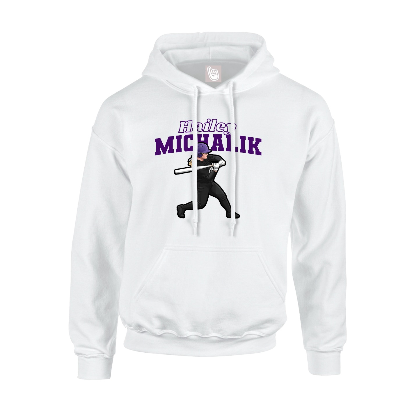 Youth Hoodie — Name Arch in White