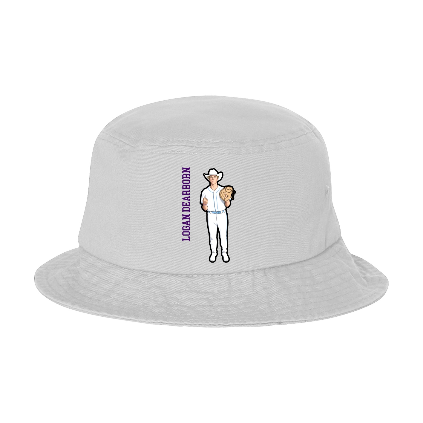 Bucket Cap — Name Vertical in White