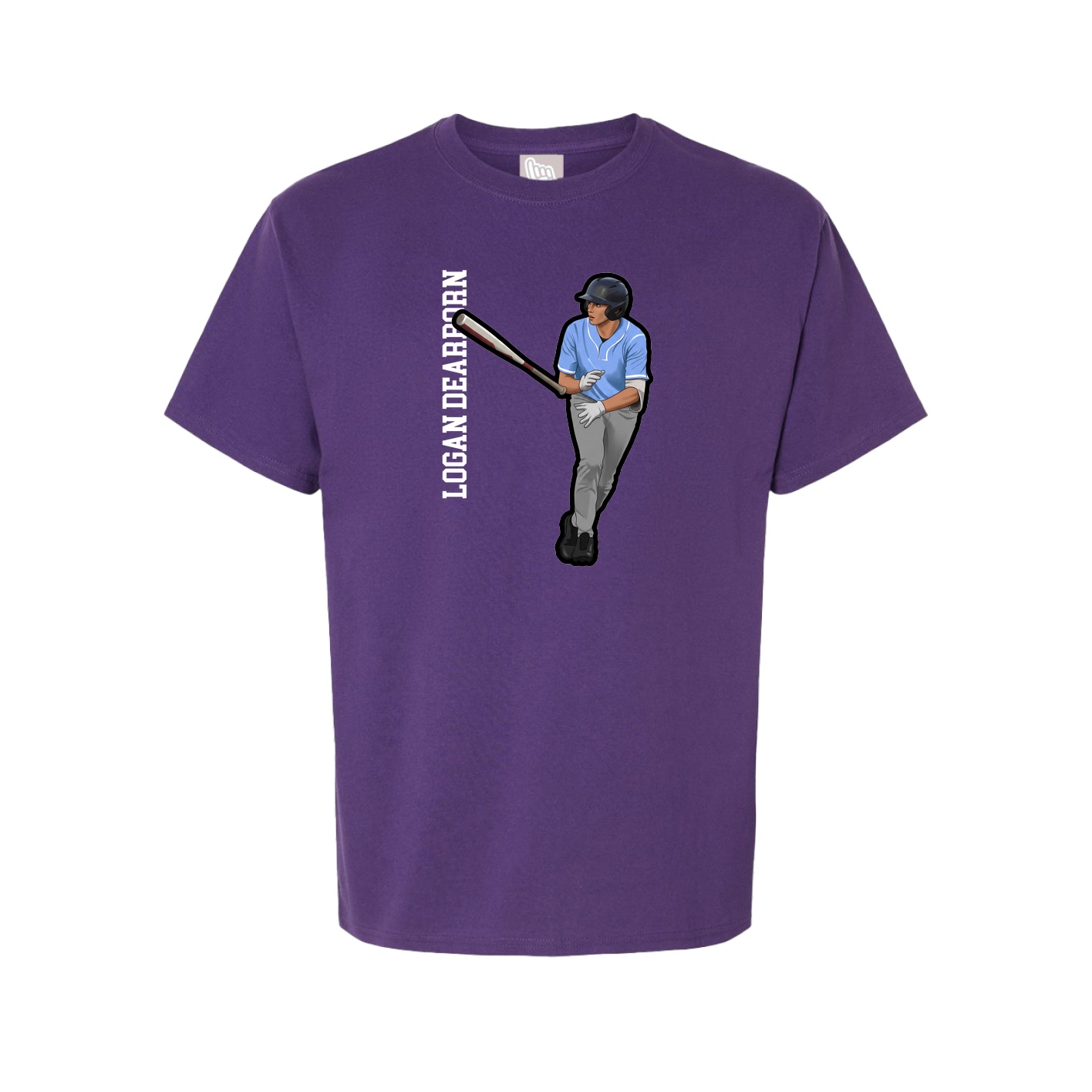 Youth Tee — Name Vertical in Purple