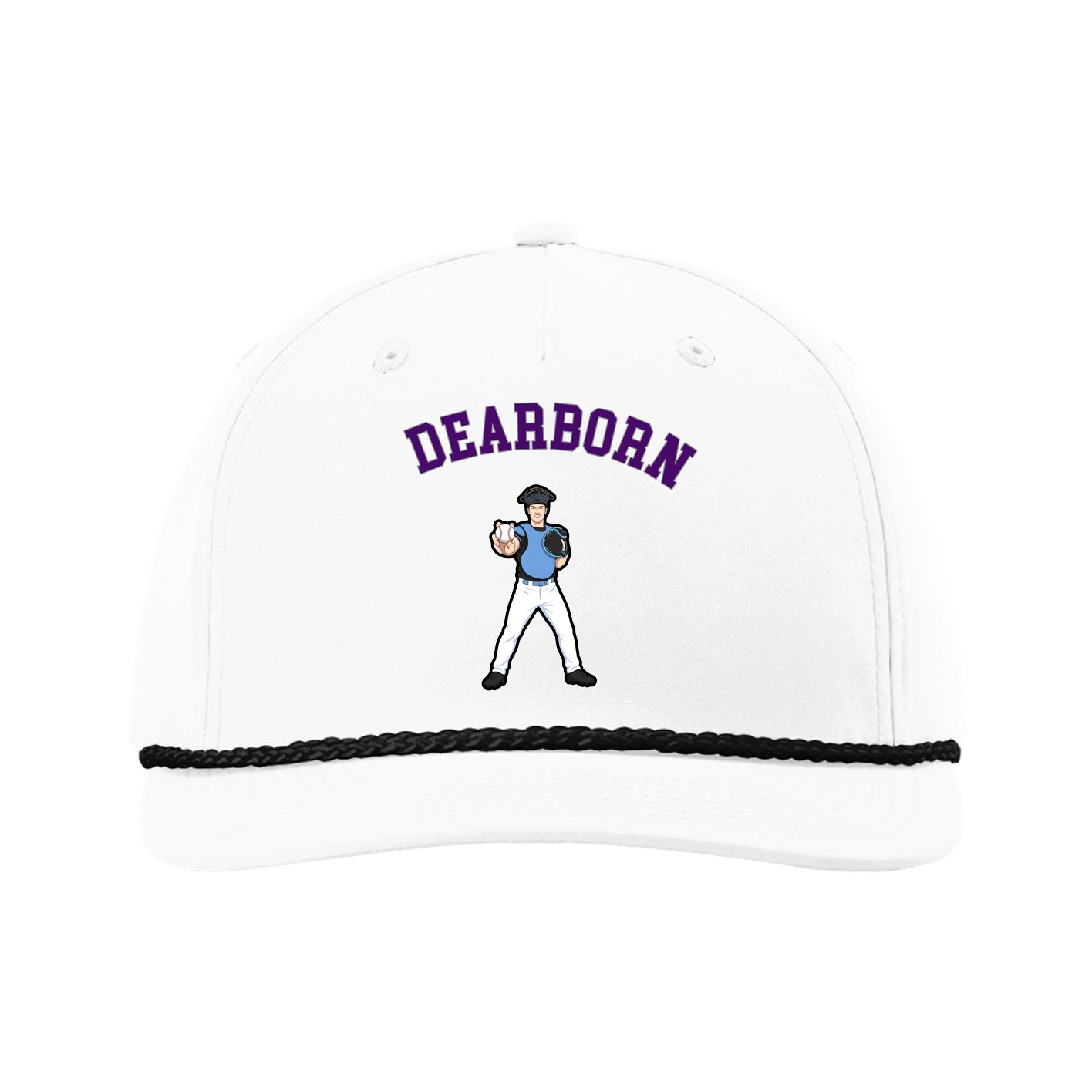 Five-Panel Classic Rope Cap — Shirsey Arch in White