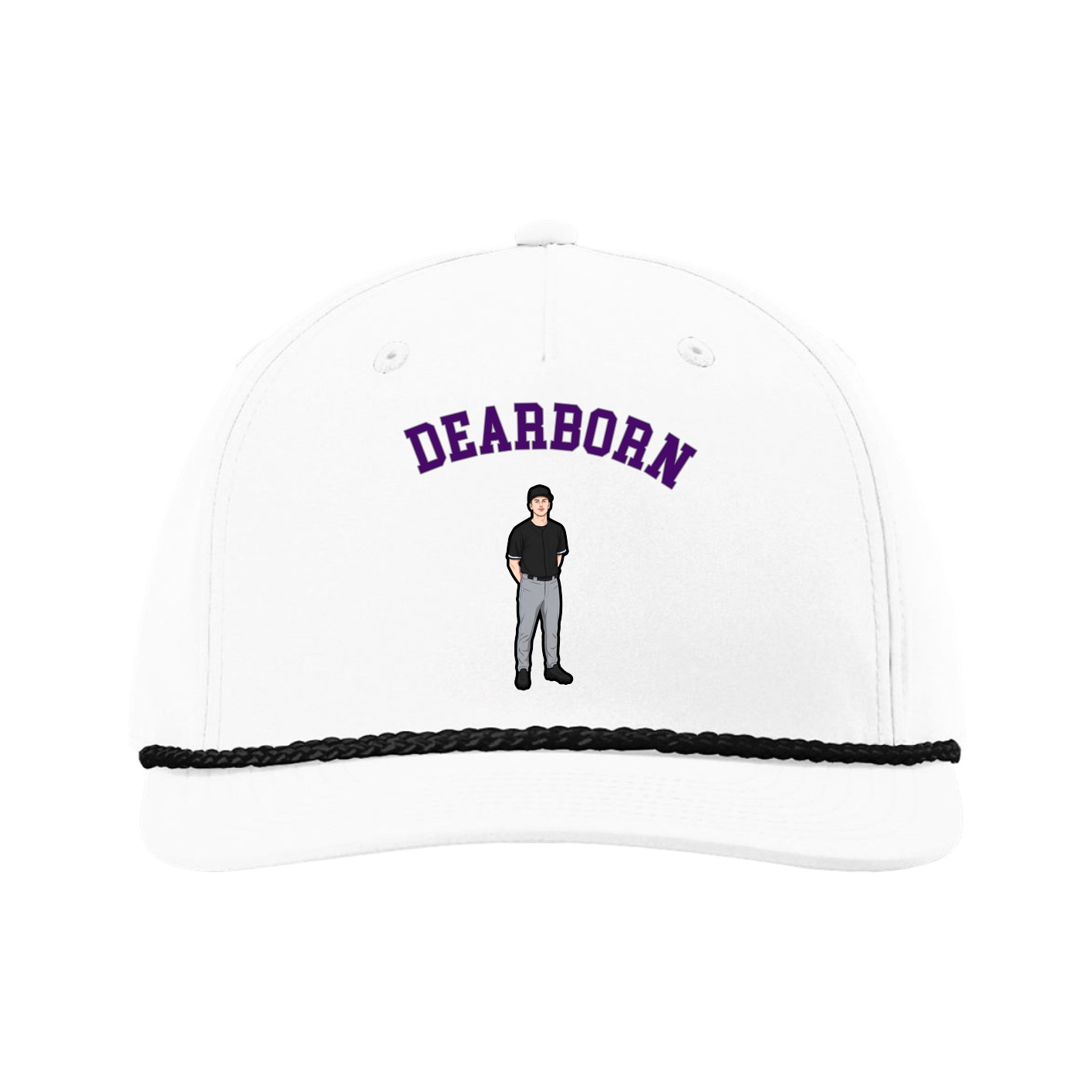 Five-Panel Classic Rope Cap — Shirsey Arch in White
