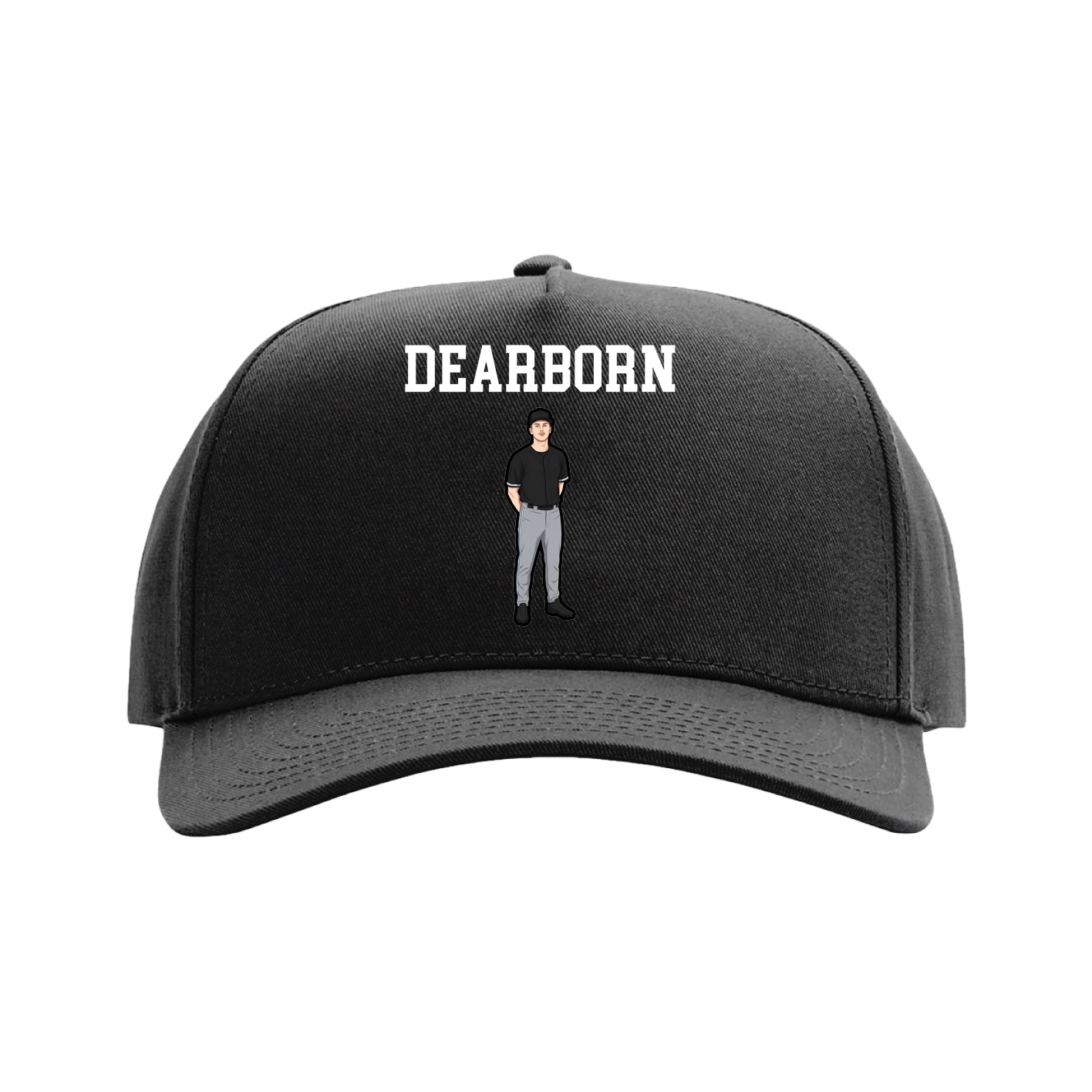 Full Fabric Five-Panel Champ Cap — Shirsey in Black