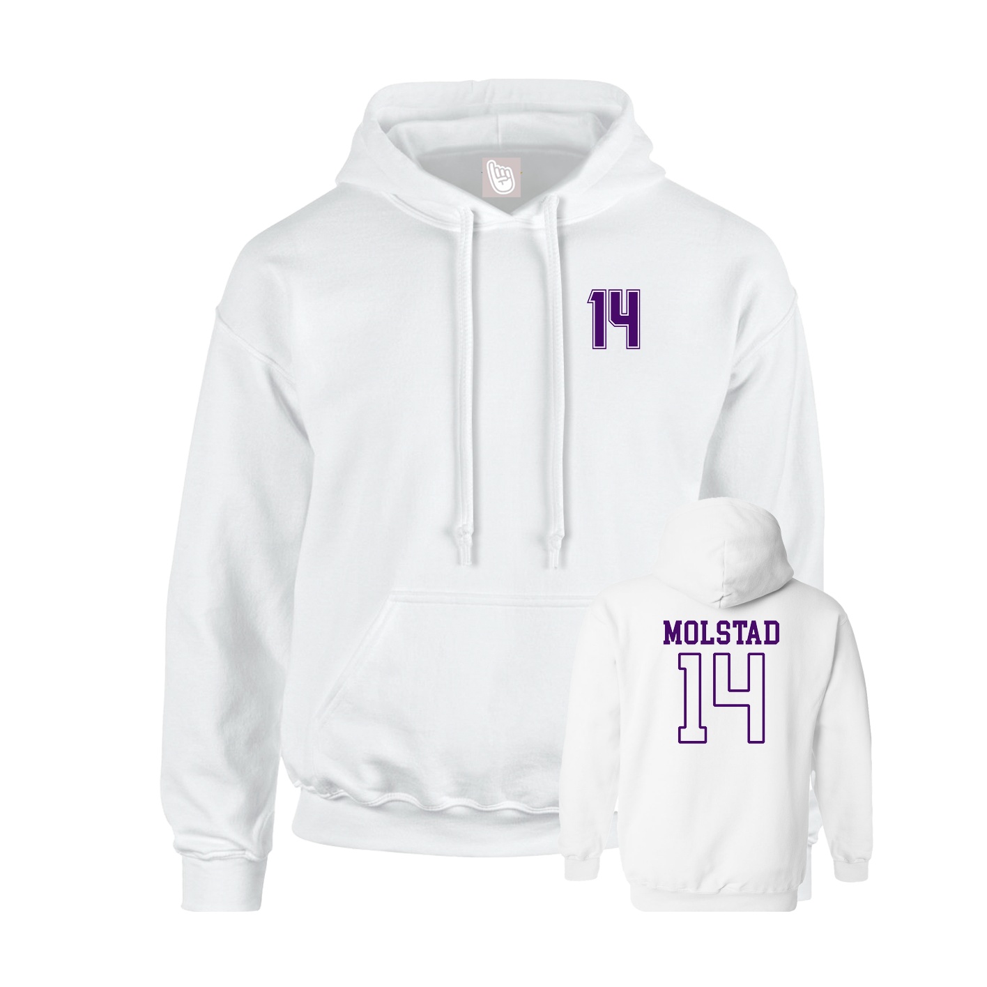 Youth Hoodie — Chest Back in White