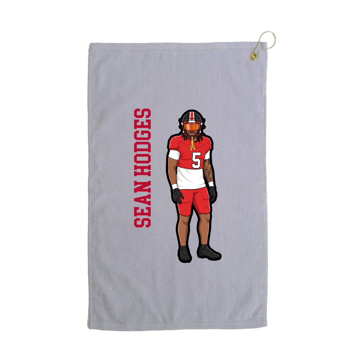 Golf Towel — Name Vertical in Grey