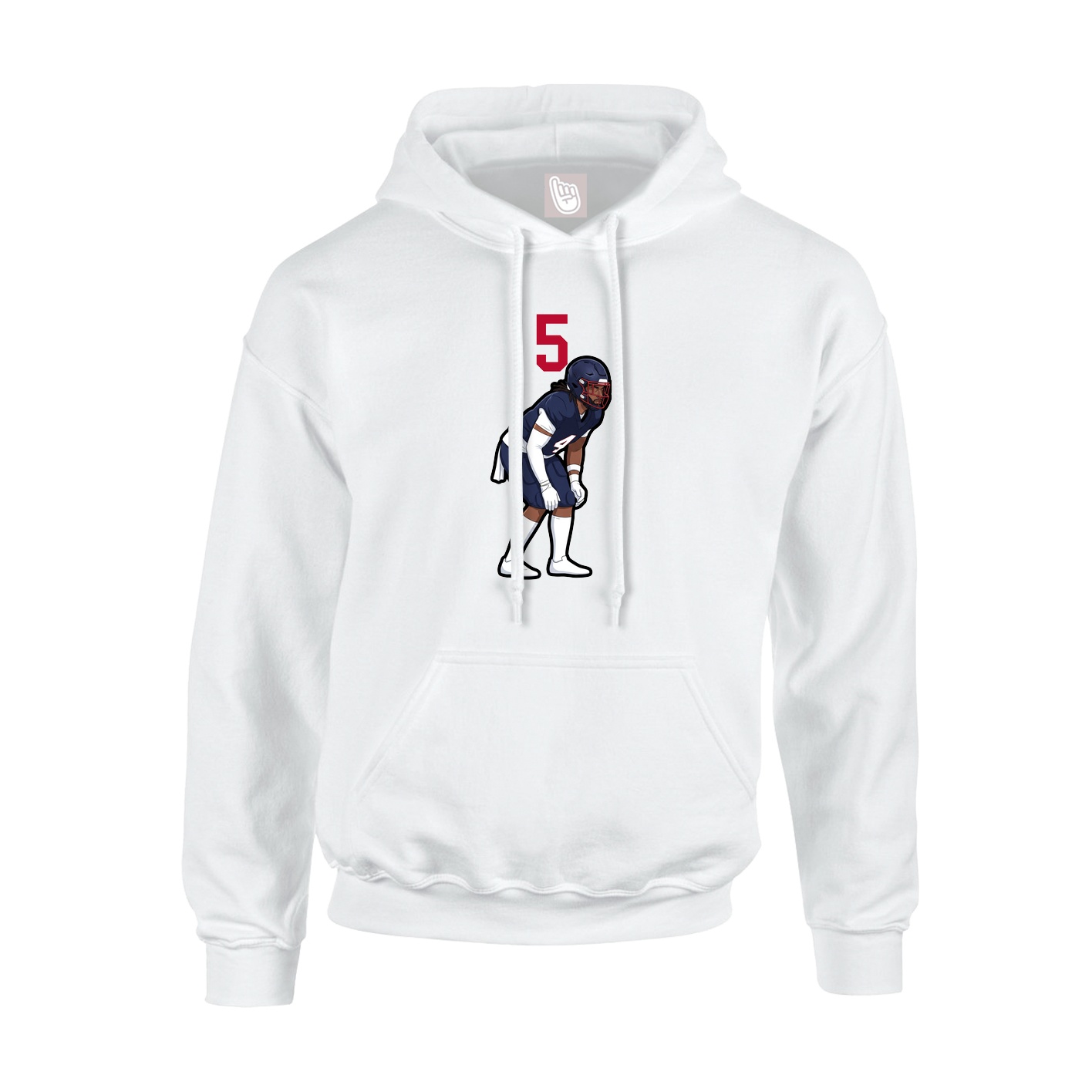 Youth Hoodie — Number Top in White