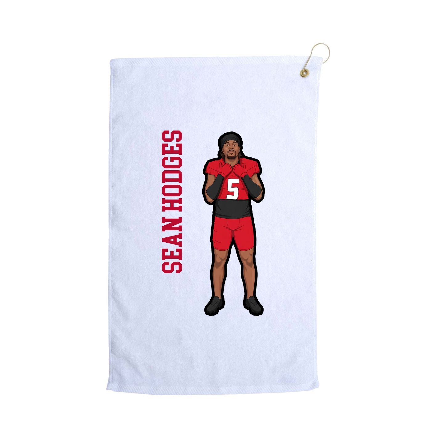 Golf Towel — Name Vertical in White