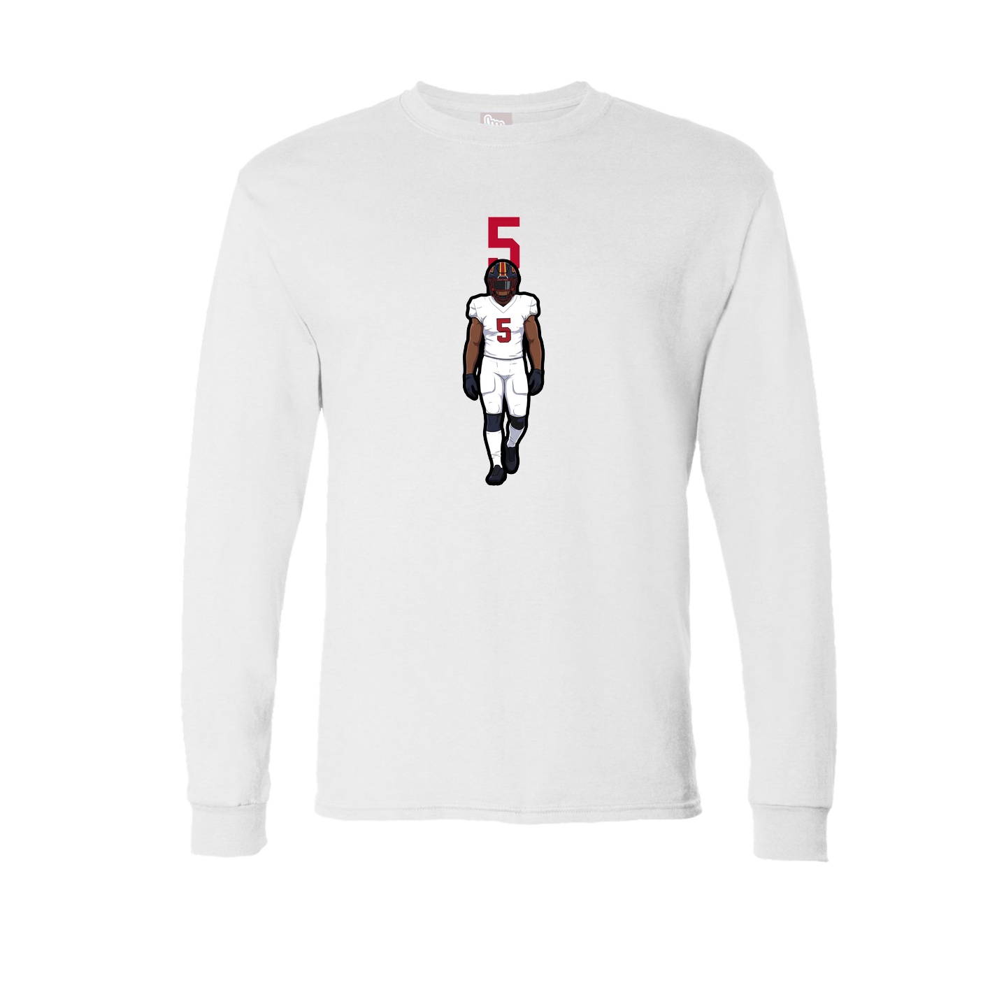 Long Sleeve Tee — Number Top in White