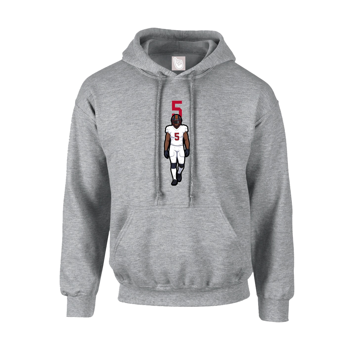 Hoodie — Number Top in Grey