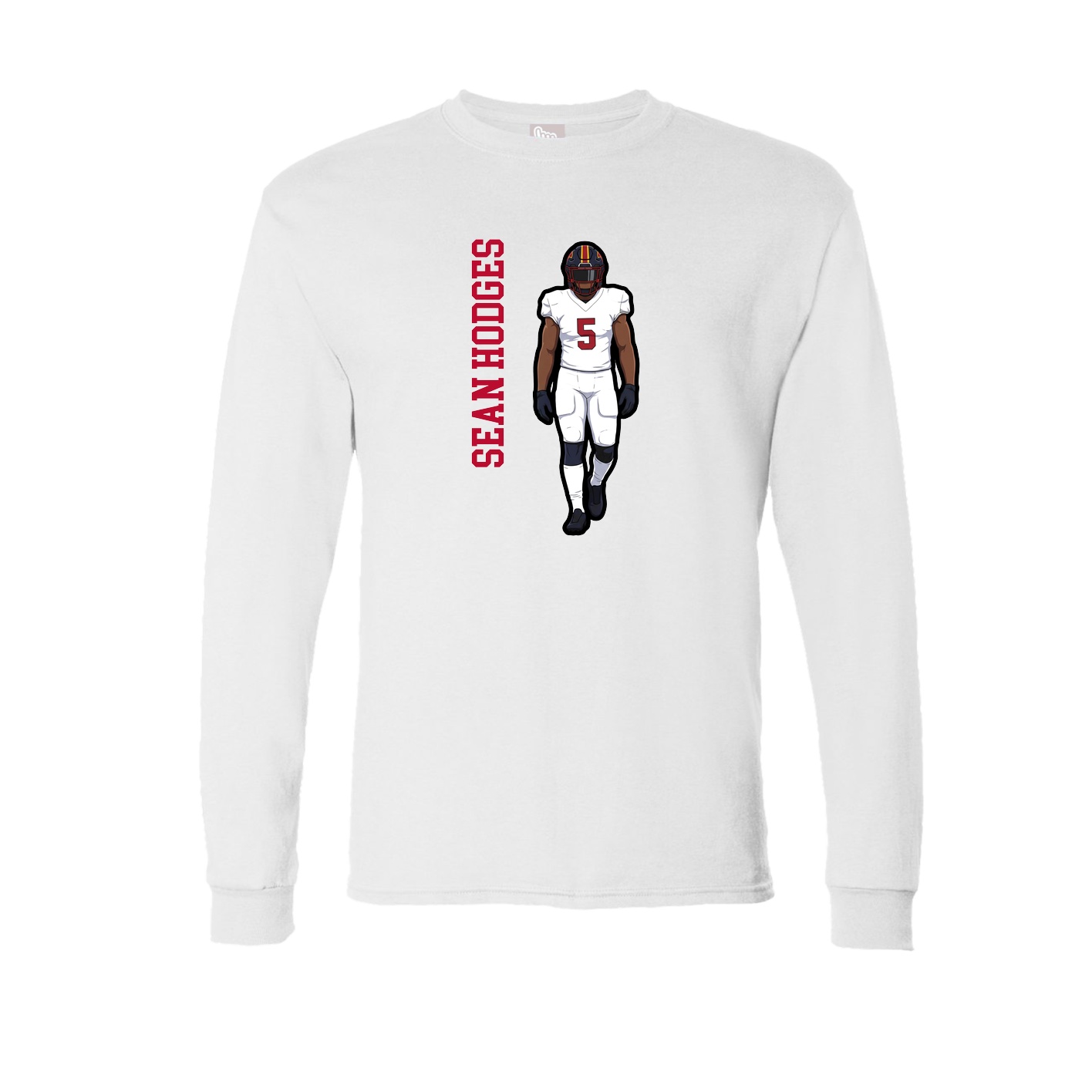 Long Sleeve Tee — Name Vertical in White