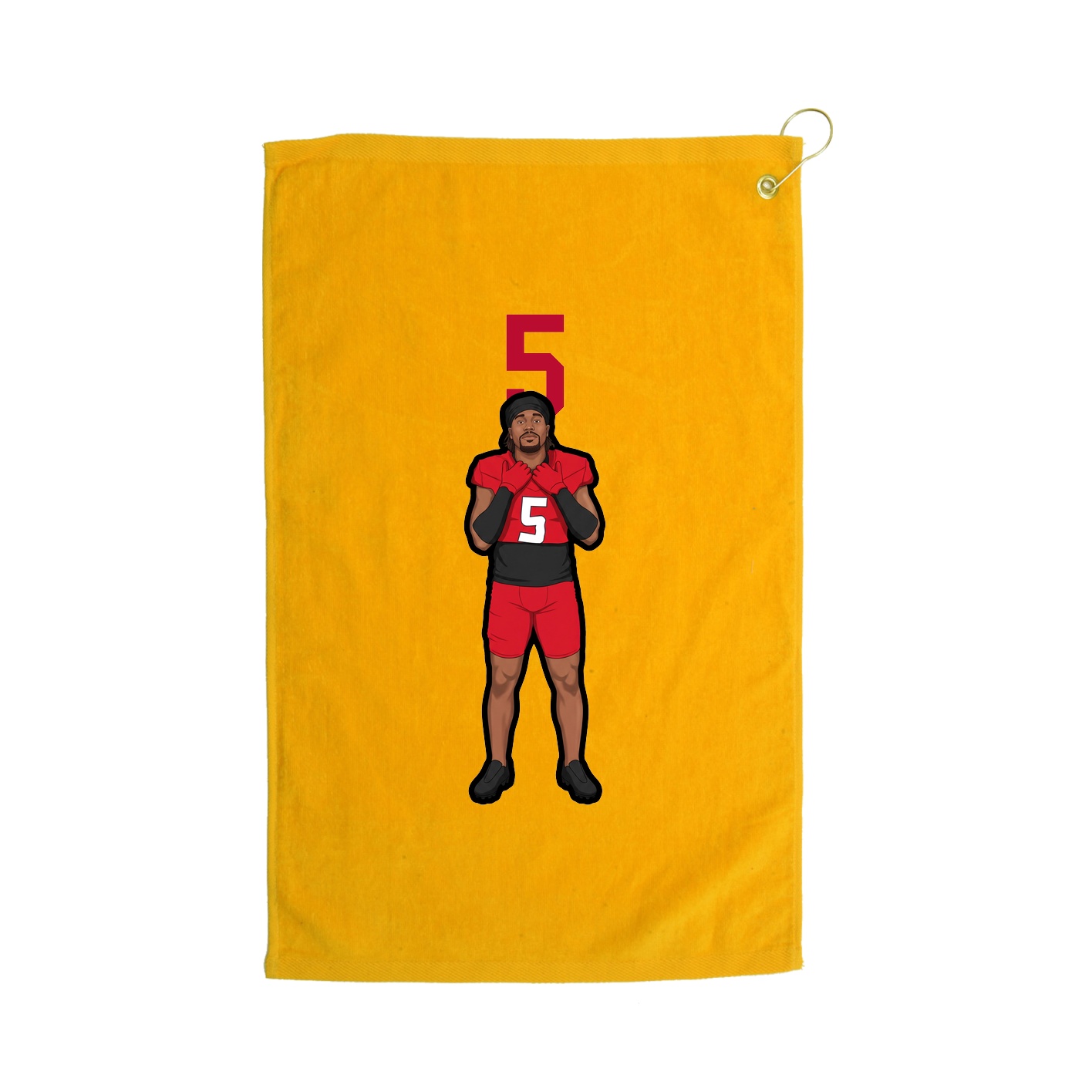 Golf Towel — Number Top in Gold