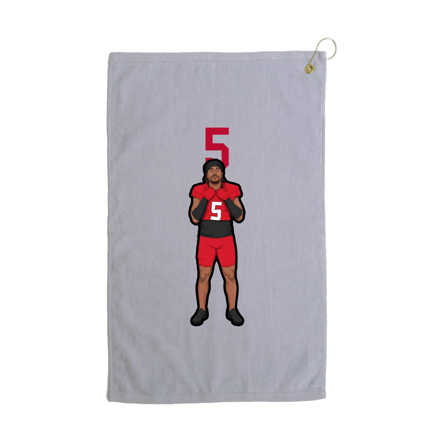 Golf Towel — Number Top in Grey