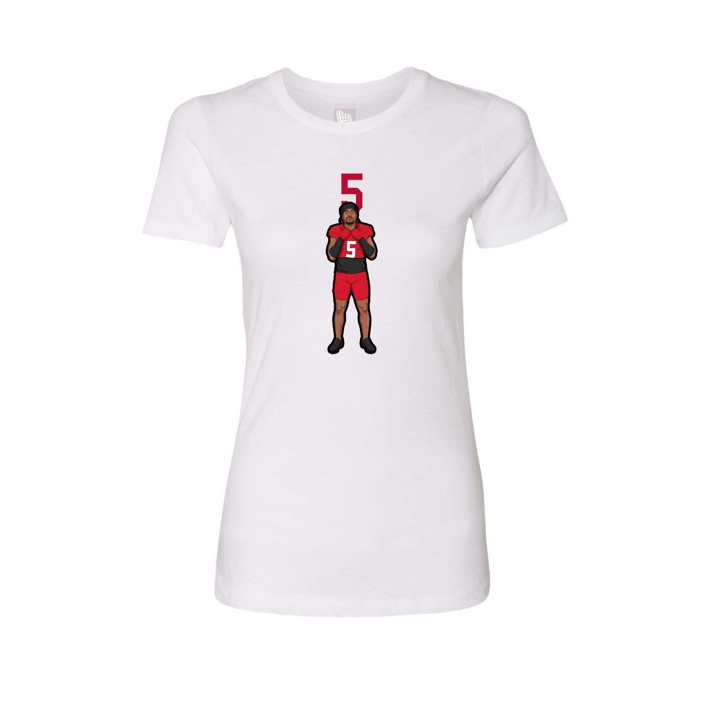 Womens Tee — Number Top in White