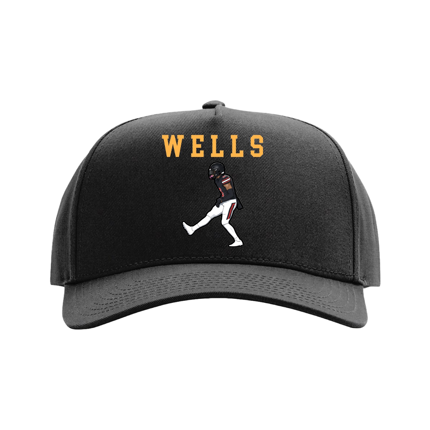 Full Fabric Five-Panel Champ Cap — Shirsey in Black