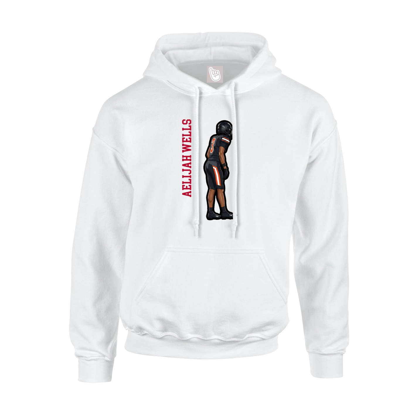 Hoodie — Name Vertical in White