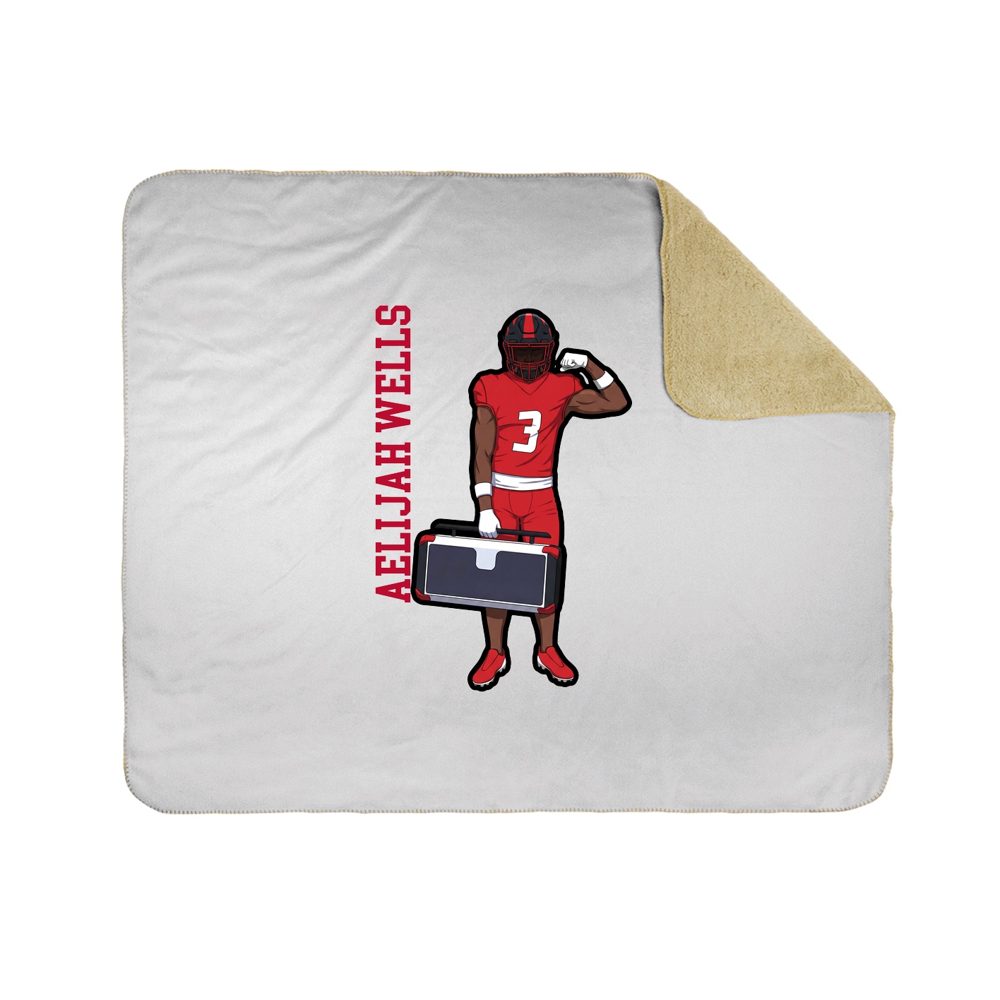 Throw Blanket — Name Vertical in White