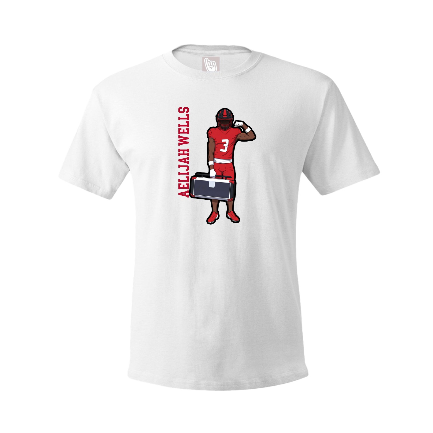 Tee — Name Vertical in White