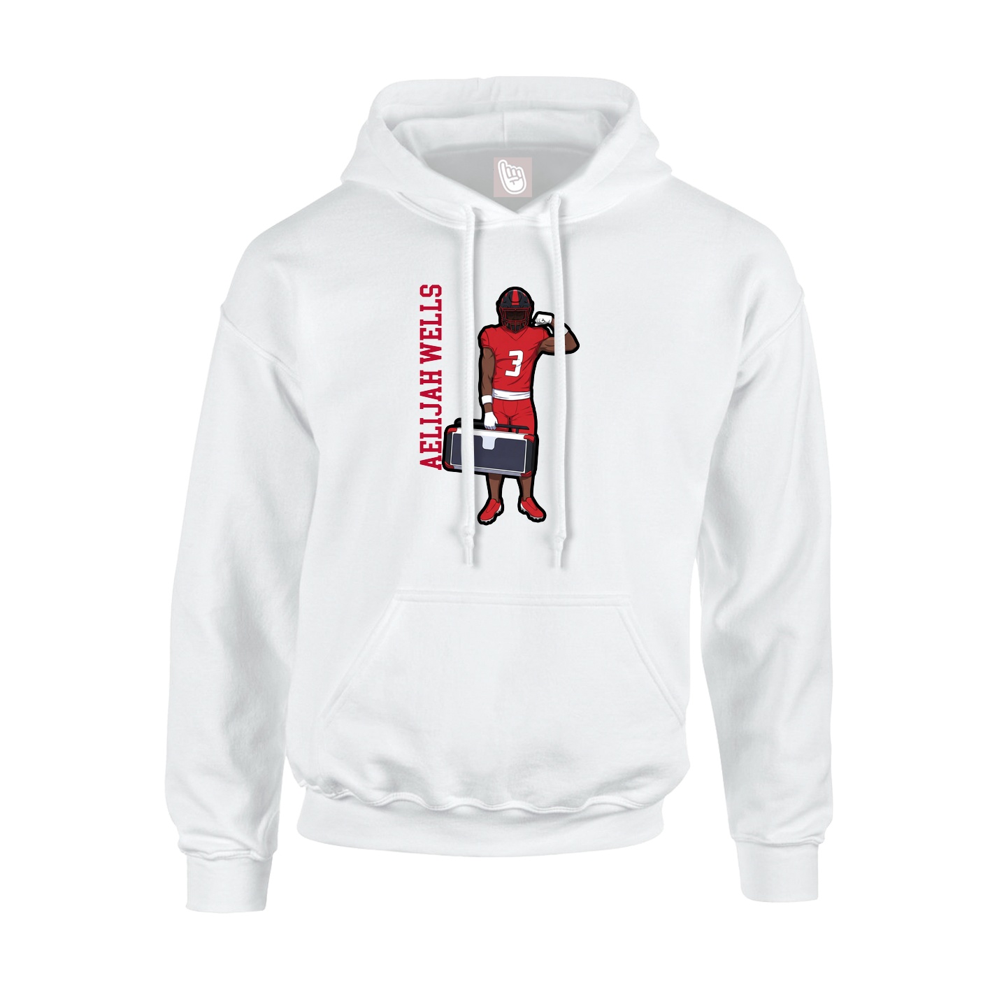 Hoodie — Name Vertical in White
