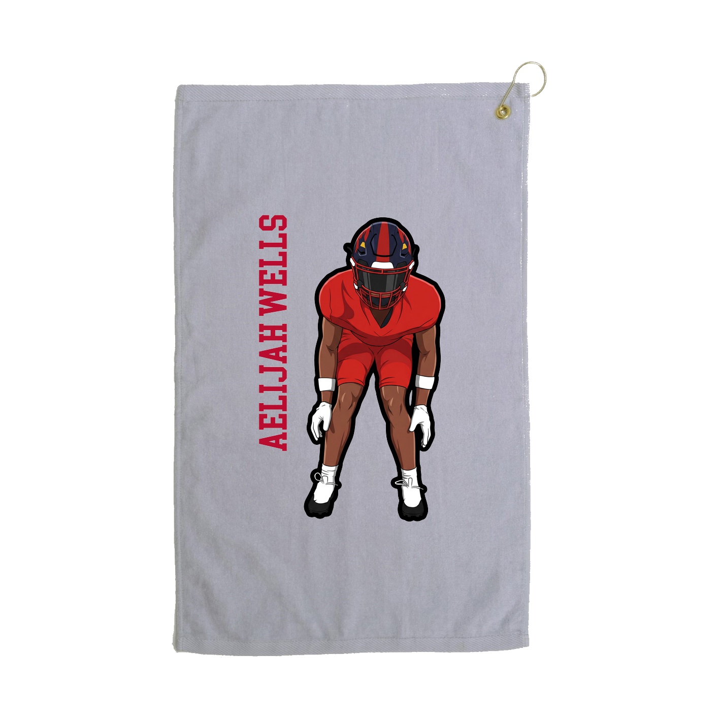Golf Towel — Name Vertical in Grey