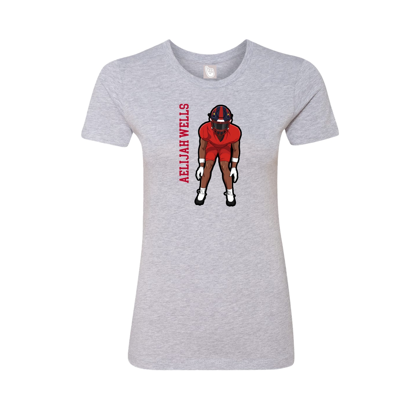 Womens Tee — Name Vertical in Grey