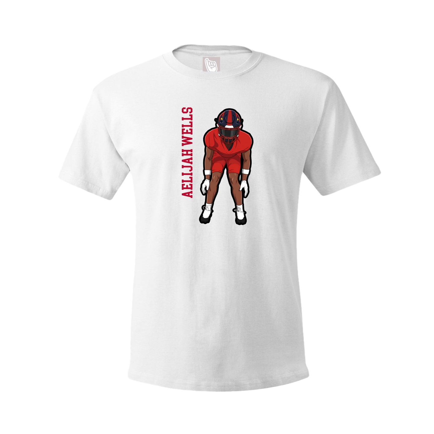 Youth Tee — Name Vertical in White