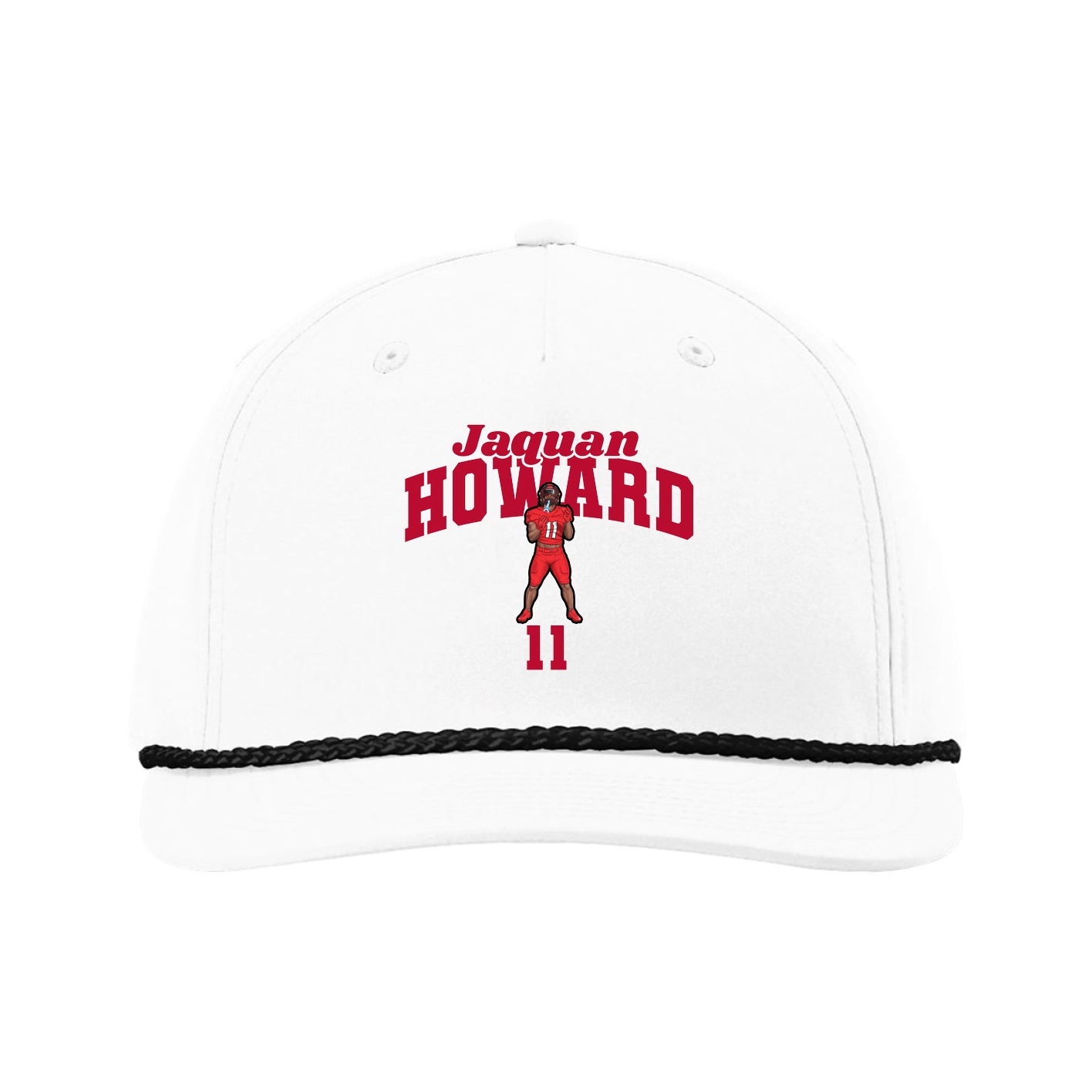 Five-Panel Classic Rope Cap — Signature Arch in White